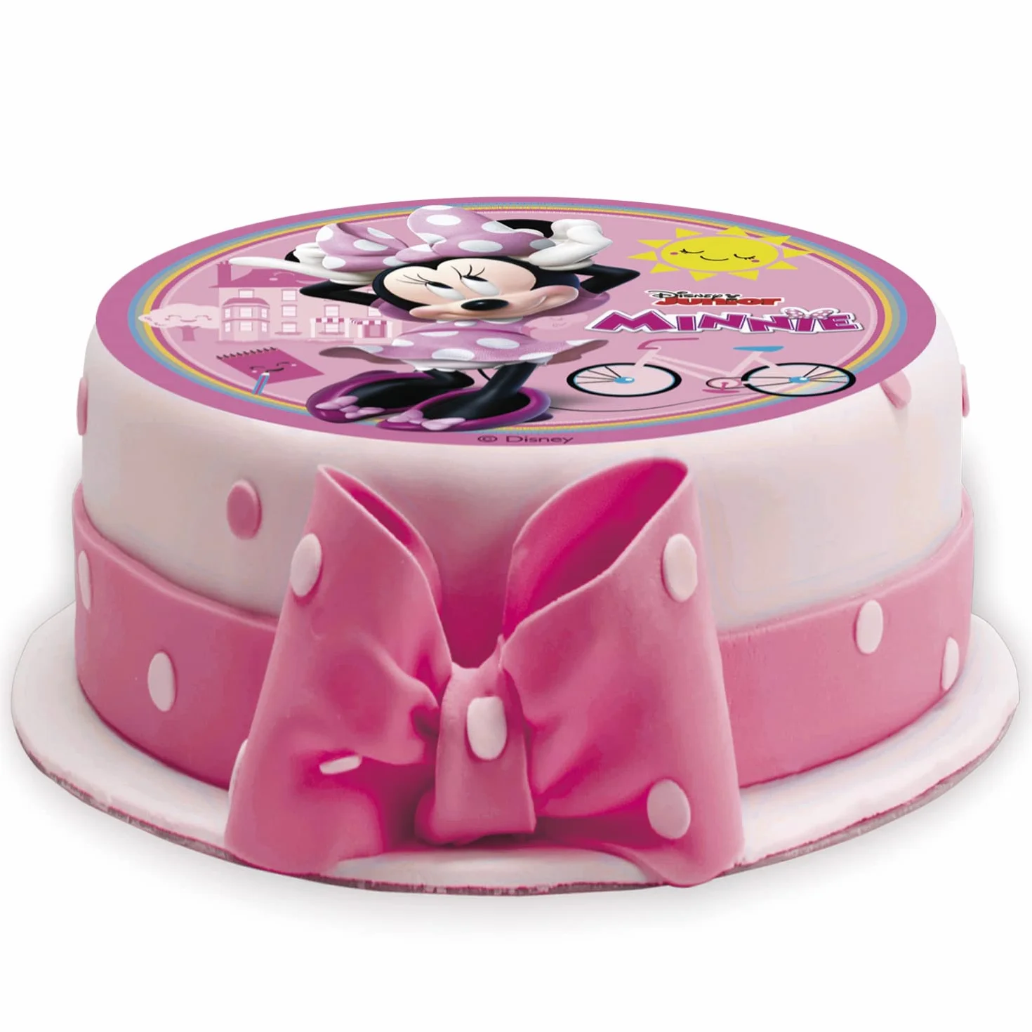 Dekora - Disco Decoración de Tartas de Cumpleaños Infantiles Minnie Mouse - 15,5 cm