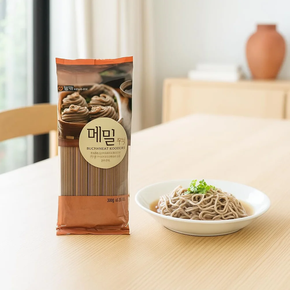 Fideos coreanos de alforfón (trigo sarraceno) 300 g Pack 2 unidades Noodles estilo naengmyeon para recetas frías o calientes