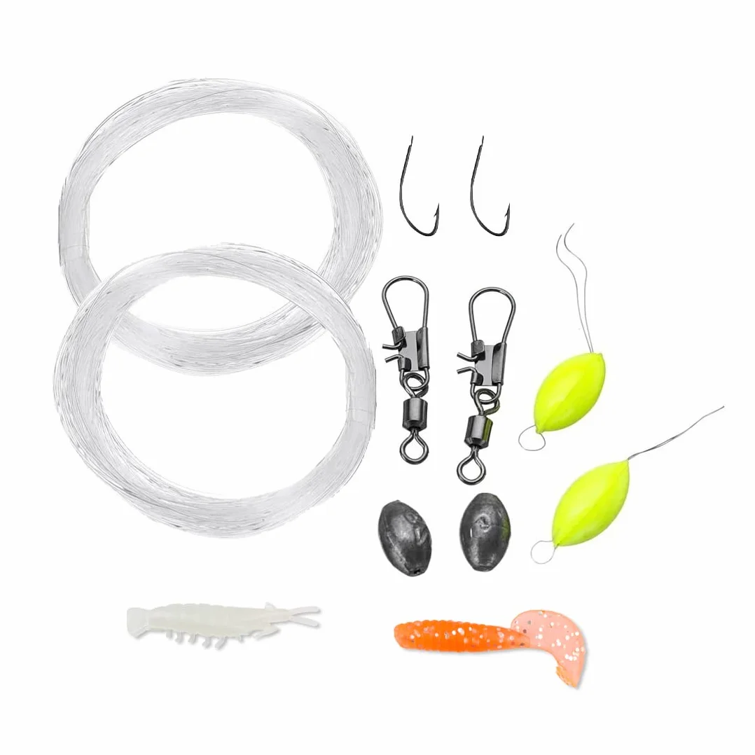 Kit de pesca de supervivencia compacto para camping y senderismo