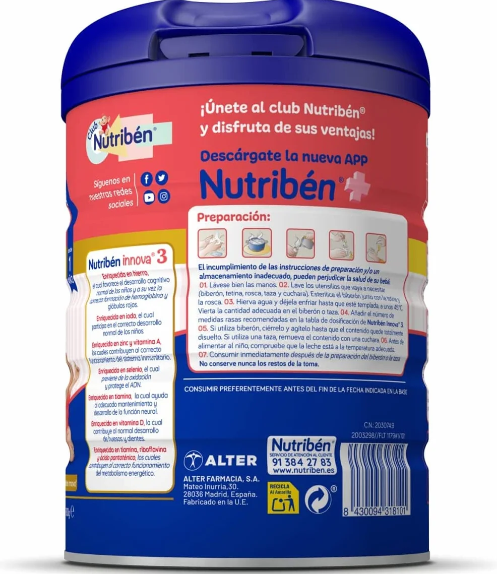 Nutriben Innova 3 Preparato Lacteo Crecimiento 12m+ 800g