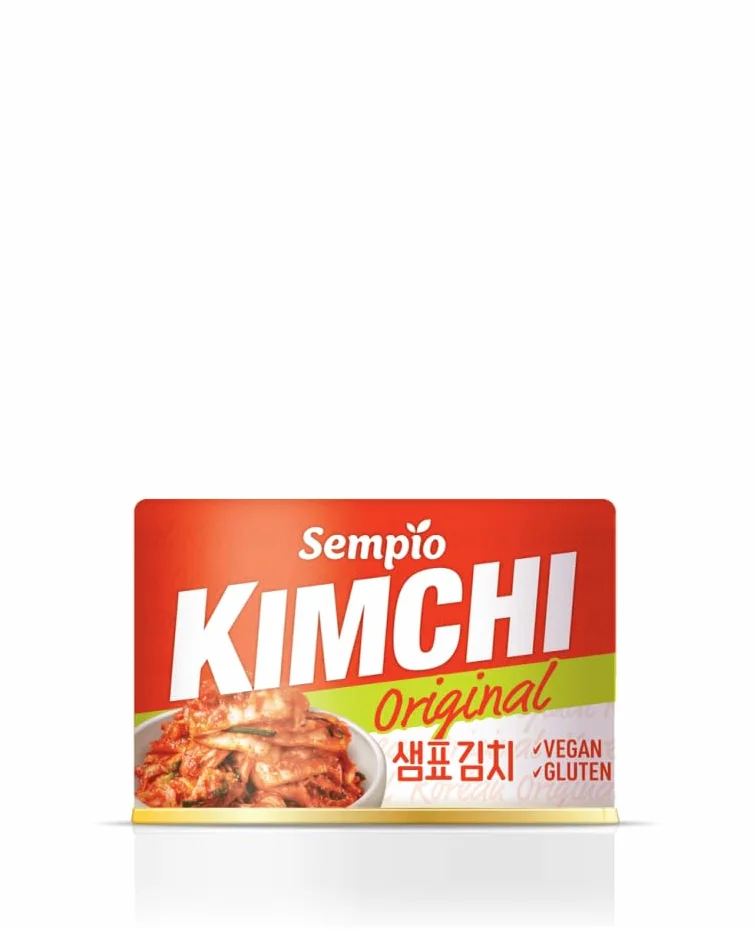 Sempio Kimchi en Lata Original 5,64 oz (Paquete de 12) - Repollo Encurtido Fermentado Auténtico Coreano