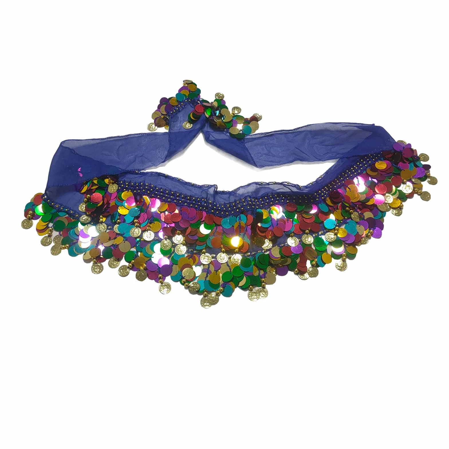 Cinturón y Pañuelo para Danza del Vientre, Azul Real