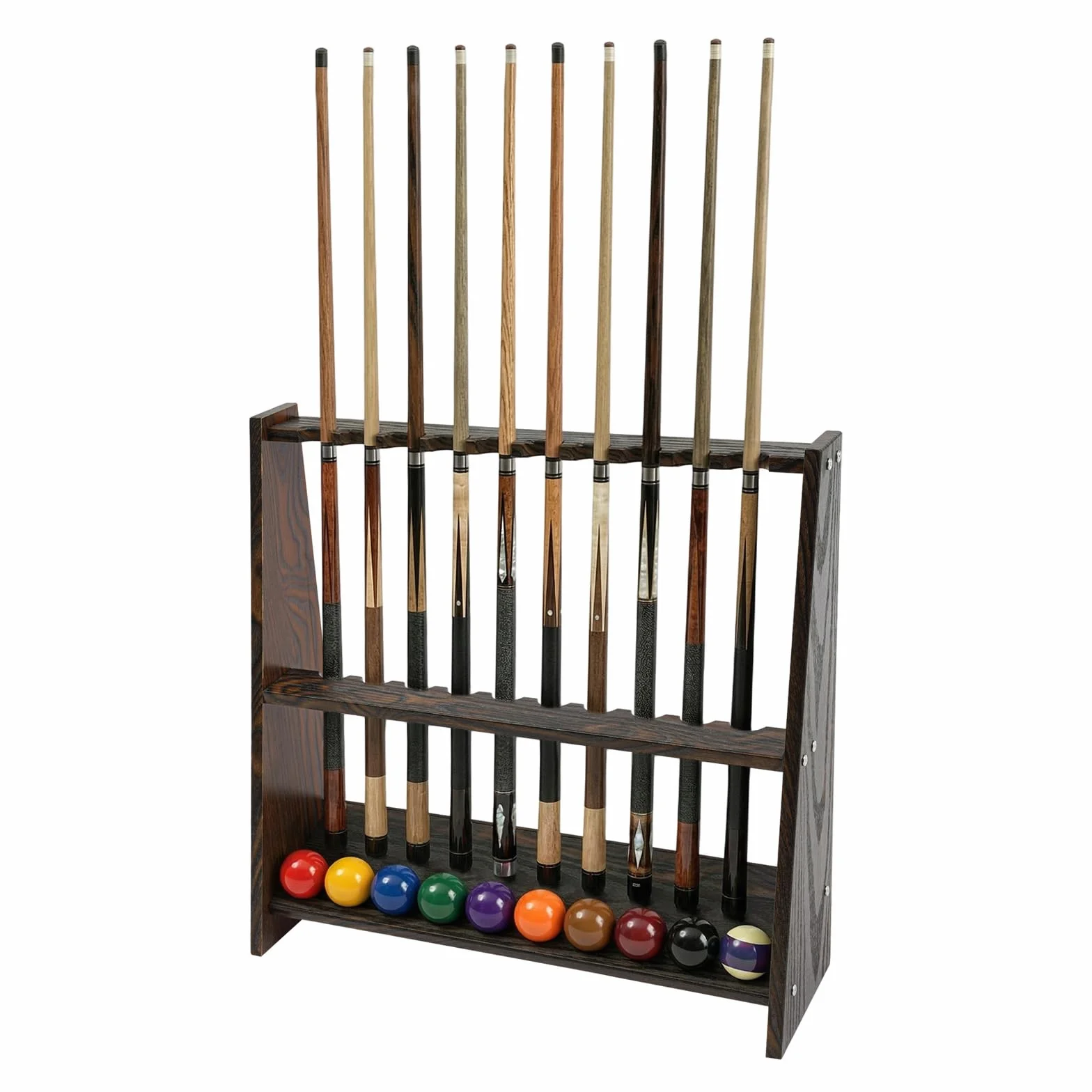 JUUTALK Soporte de pared para tacos de billar 57x20x60 cm marrón