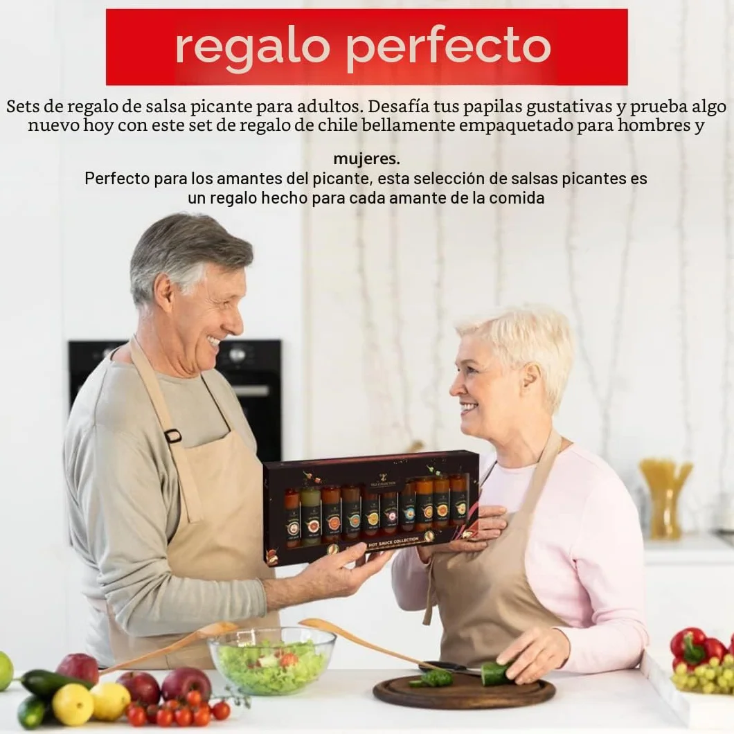 Regalos de salsa picante gourmet para hombres - Juegos de 10 botellas de vidrio 50 ml para amantes de chiles