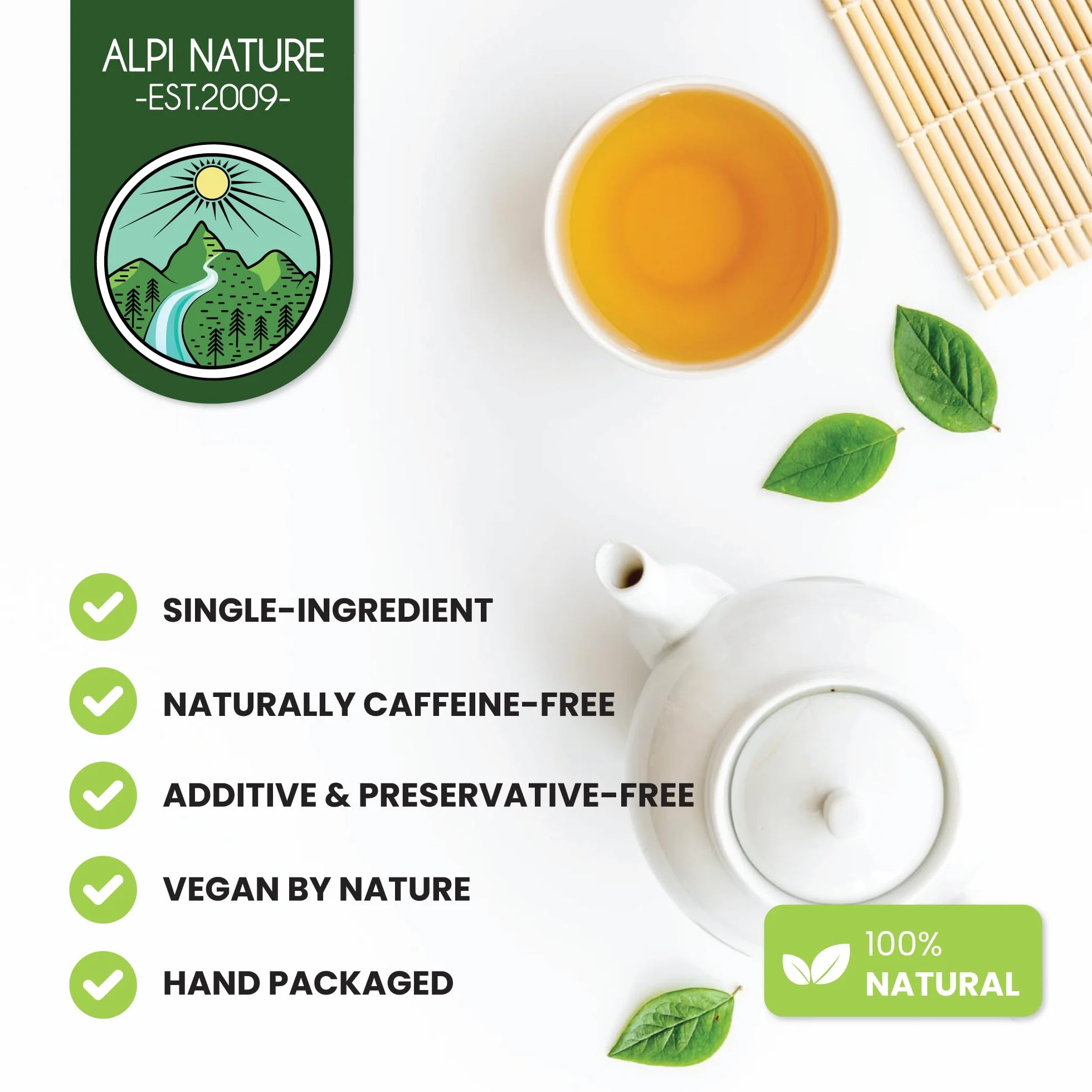 Alpi Nature Té de Gordolobo 250g, Hojas Secas y Cortadas, Té de Hierbas, Gordolobo Infusión