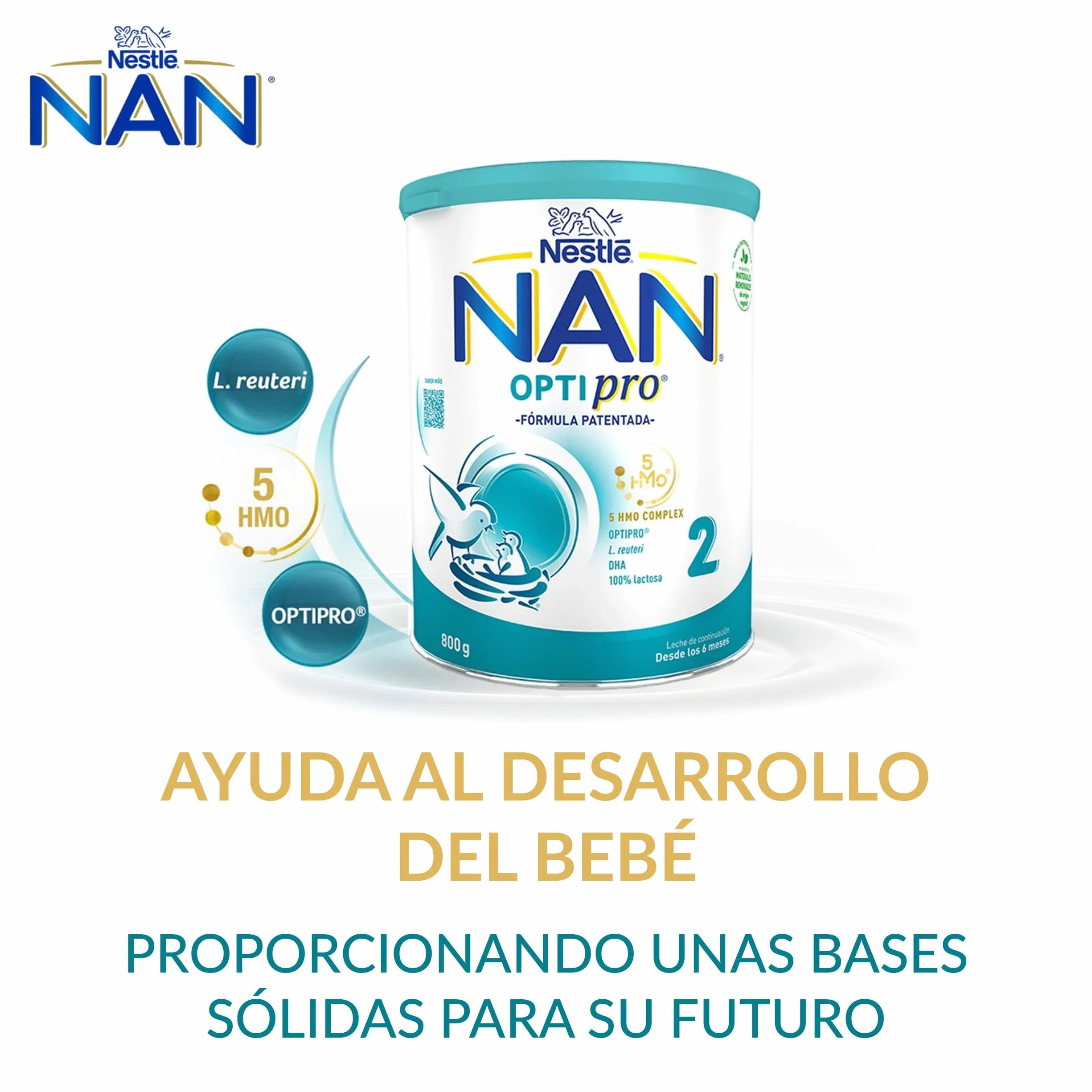 Nestlé NAN OPTIPRO 3 Leche de crecimiento en polvo, 3x800g