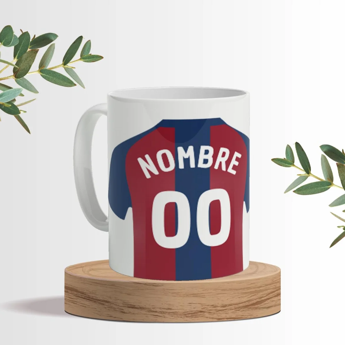 Taza Personalizada Estilo Fútbol con Nombre y Número, Regalo Original para Aficionados, Niños y Adultos