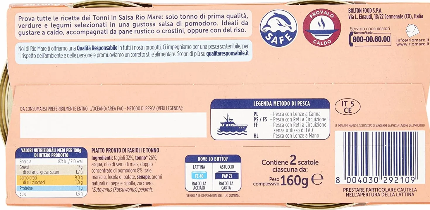 Rio Mare Atún y Frijoles 2 x 160g Listo Para Comer