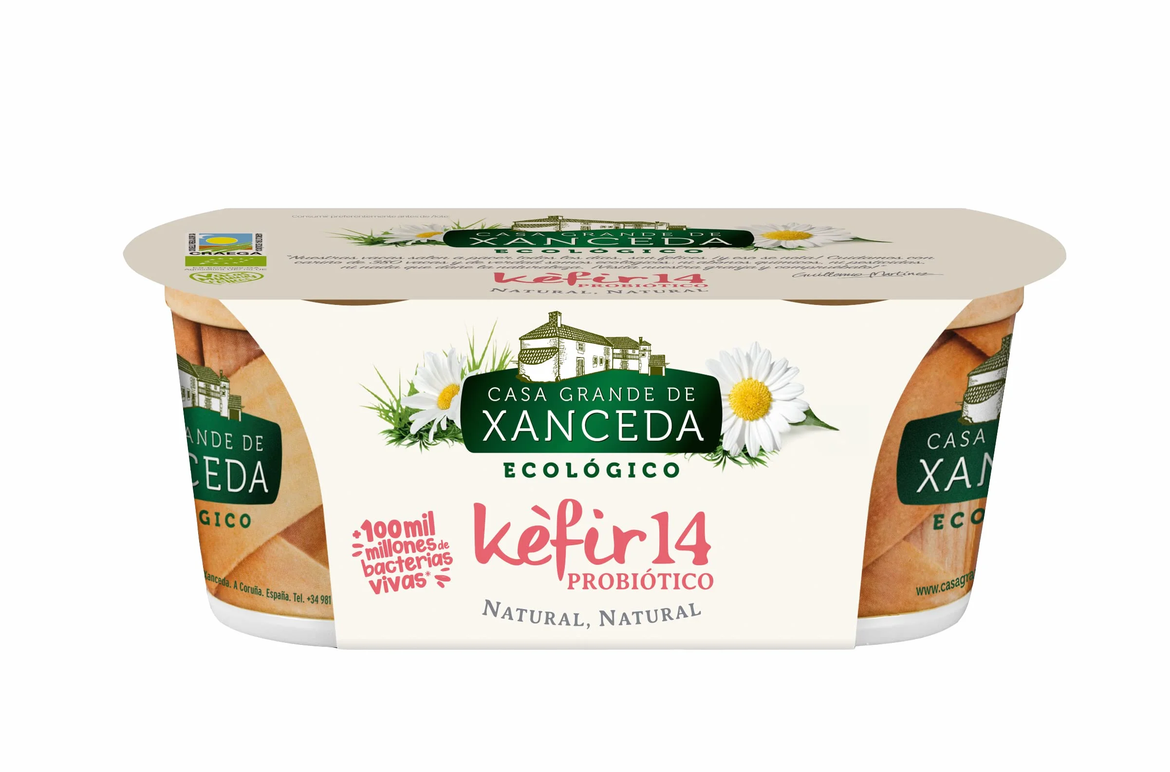 Kéfir ecológico natural Casa Grande de Xanceda 2x125g