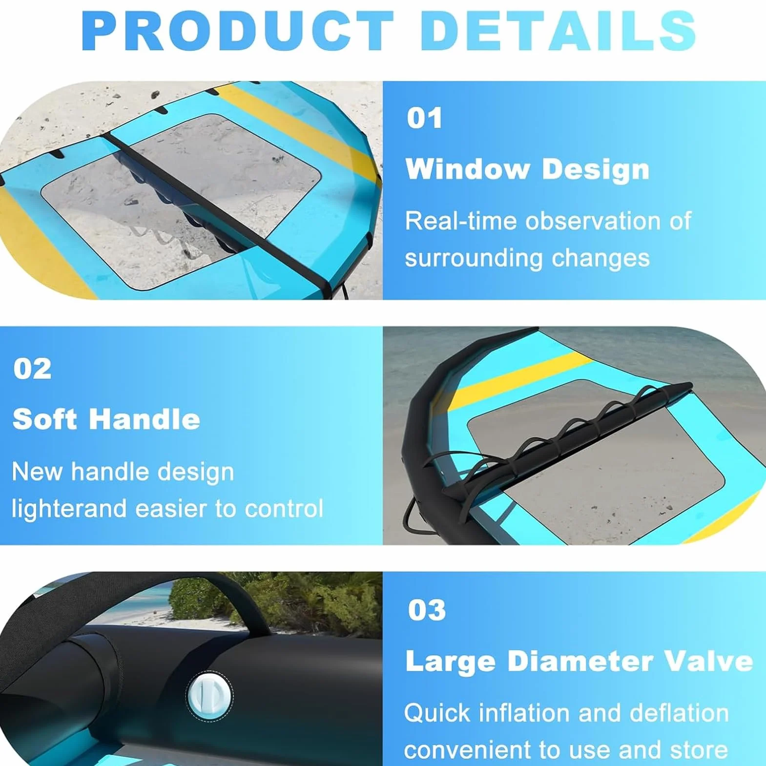 ala Hinchable para Deportes Acuáticos 4㎡ 5㎡ 6㎡ con Ventana, Wing Foil, Kitesurf, Windsurf