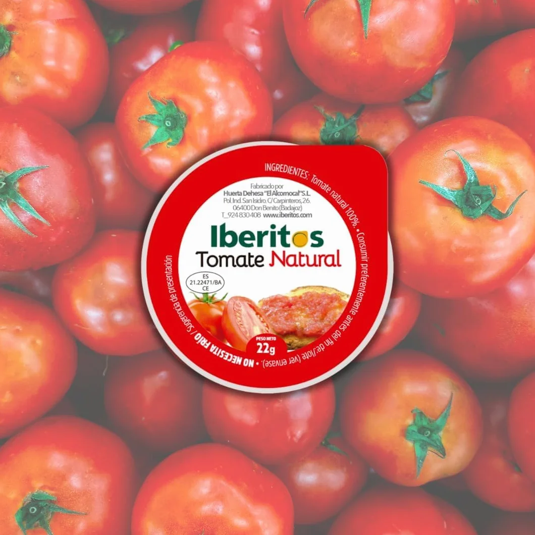 Iberitos Tomate Natural Monodosis Tomate Rallado Sin Conservantes ni Colorantes 18 x 22 g