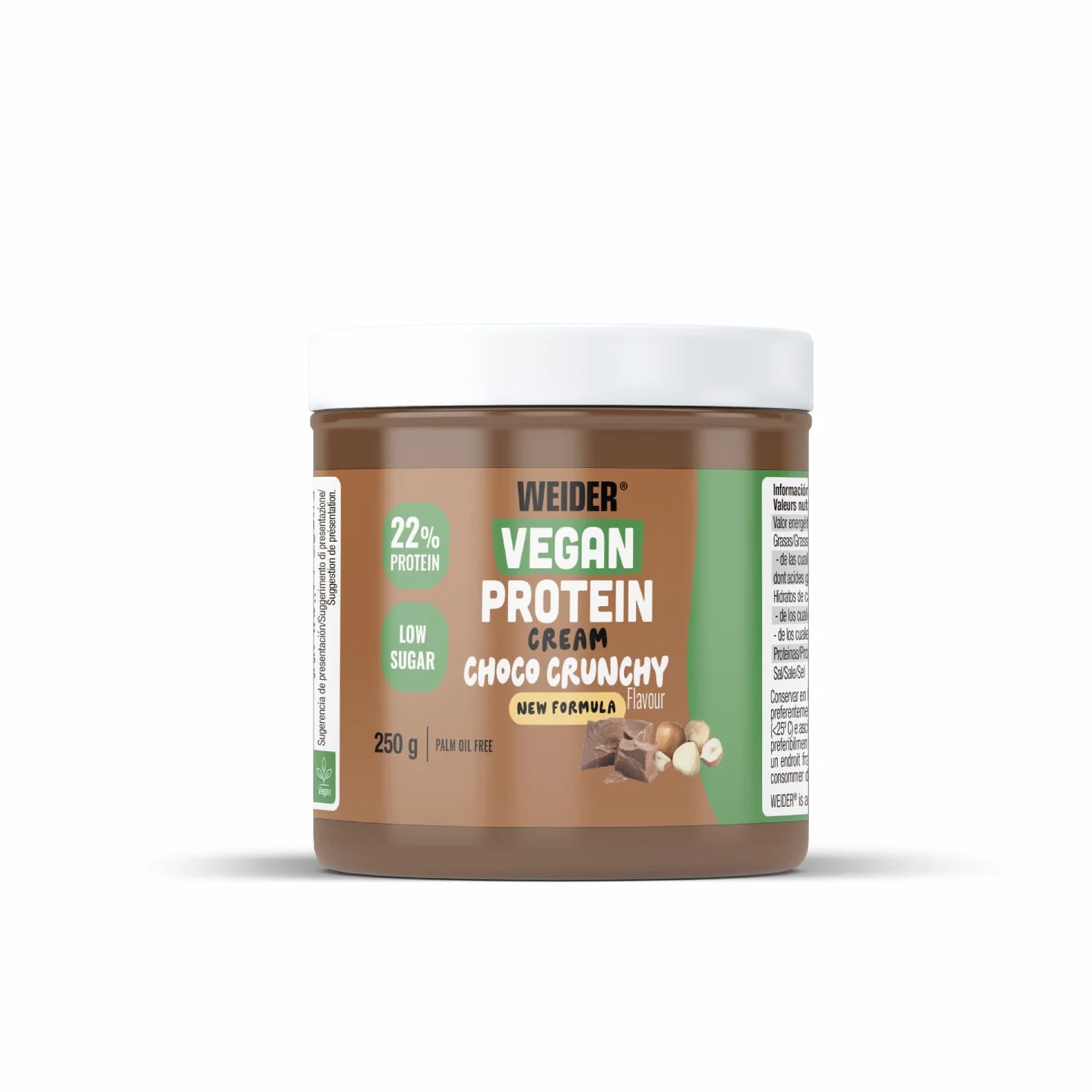 Weider Crema Proteica Vegana, Sabor Chocolate con Avellanas - 250 g