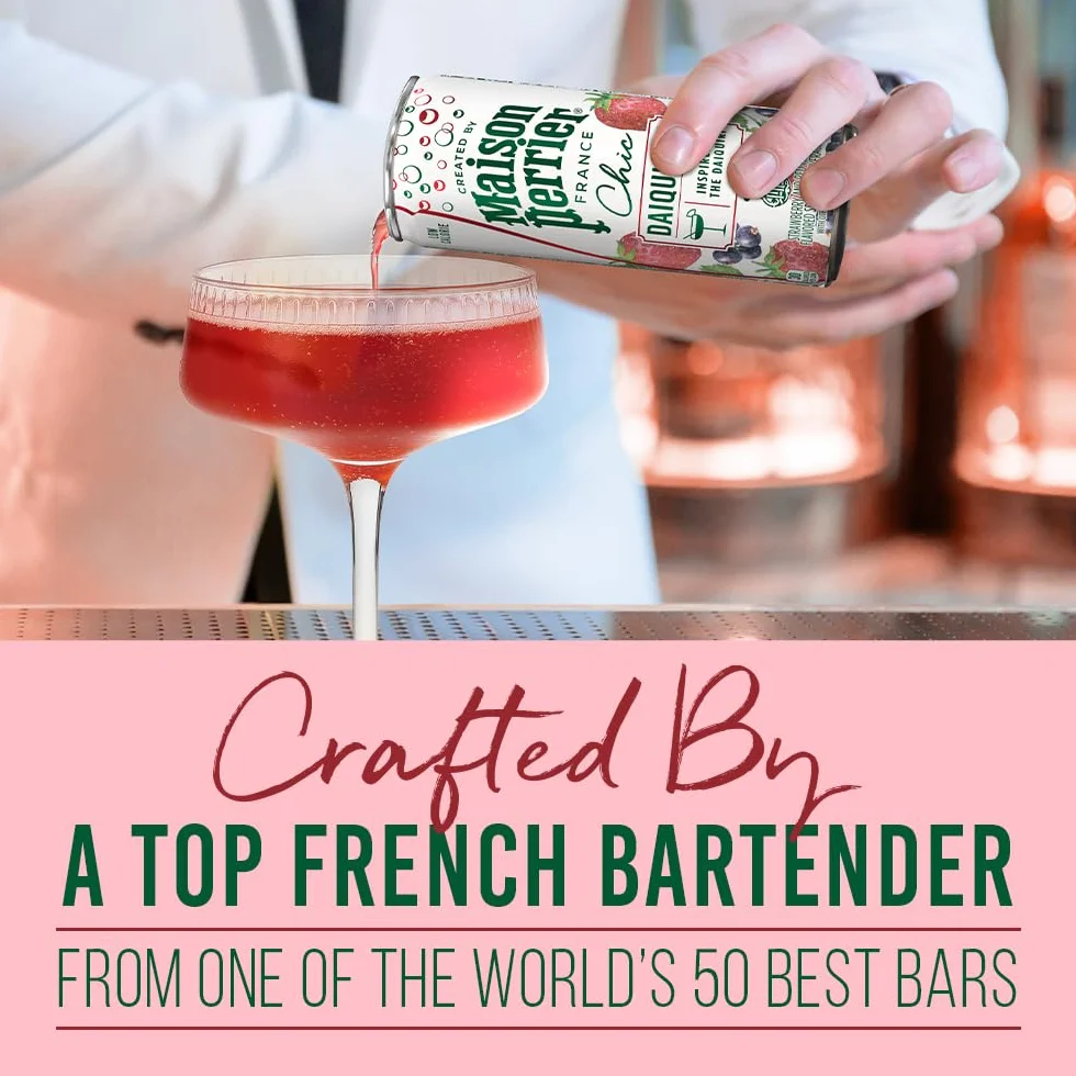 MAISON PERRIER CHIC Daiqui'red, cóctel sin alcohol, 6 packs de 4 x 25cl, 24 Latas