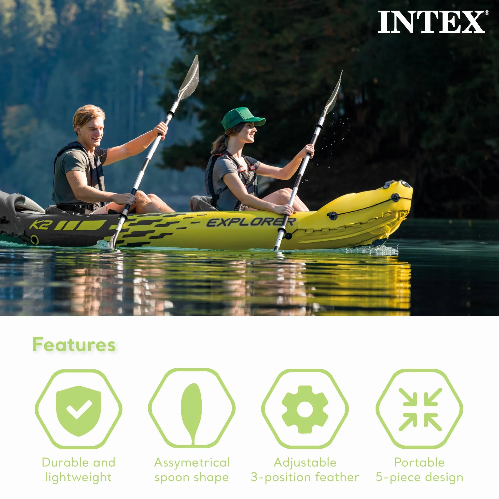 Intex Kayak Paddle Negro 86"