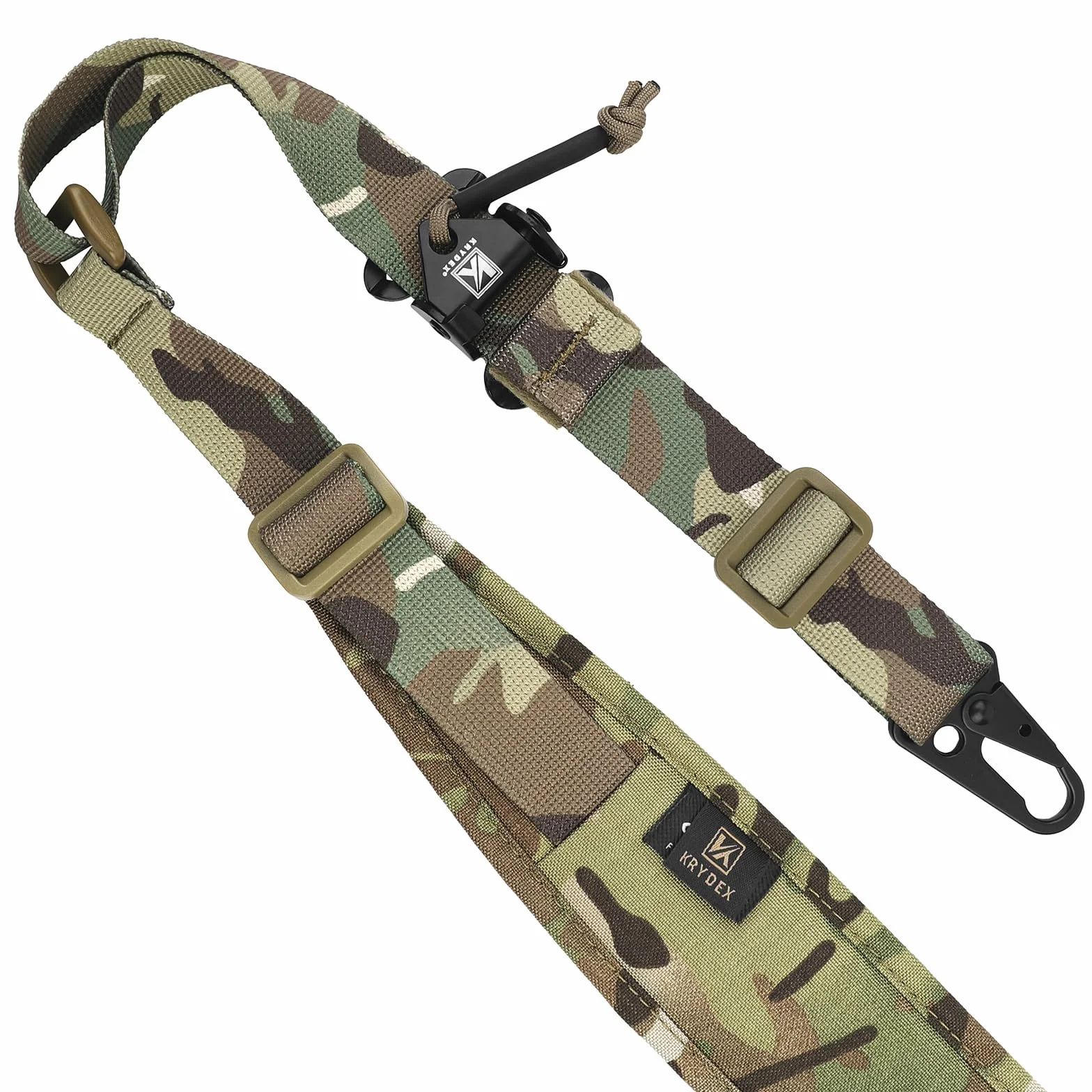 KRYDEX Eslinga táctica acolchada de 1/2 puntos con ganchos metálicos para rifle airsoft escopeta