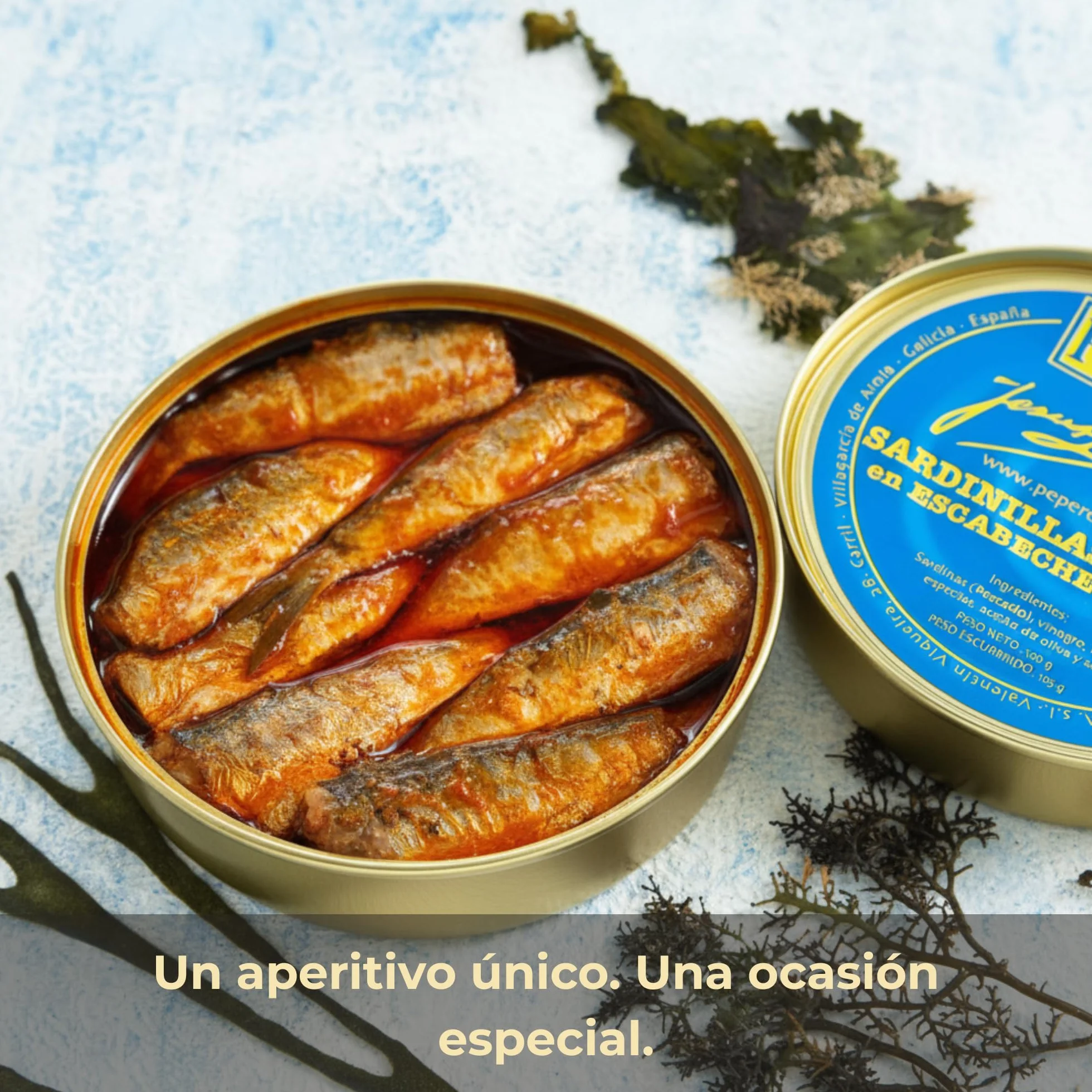 LOS PEPERETES x3 Lata Sardinillas en Escabeche 120 g | Sardinas Pequeñas Gourmet Gallegas | Conserva Artesanal en Aceite de Oliva y Vinagre | Pescado Azul del Atlántico | Sabor Tradicional de Galicia