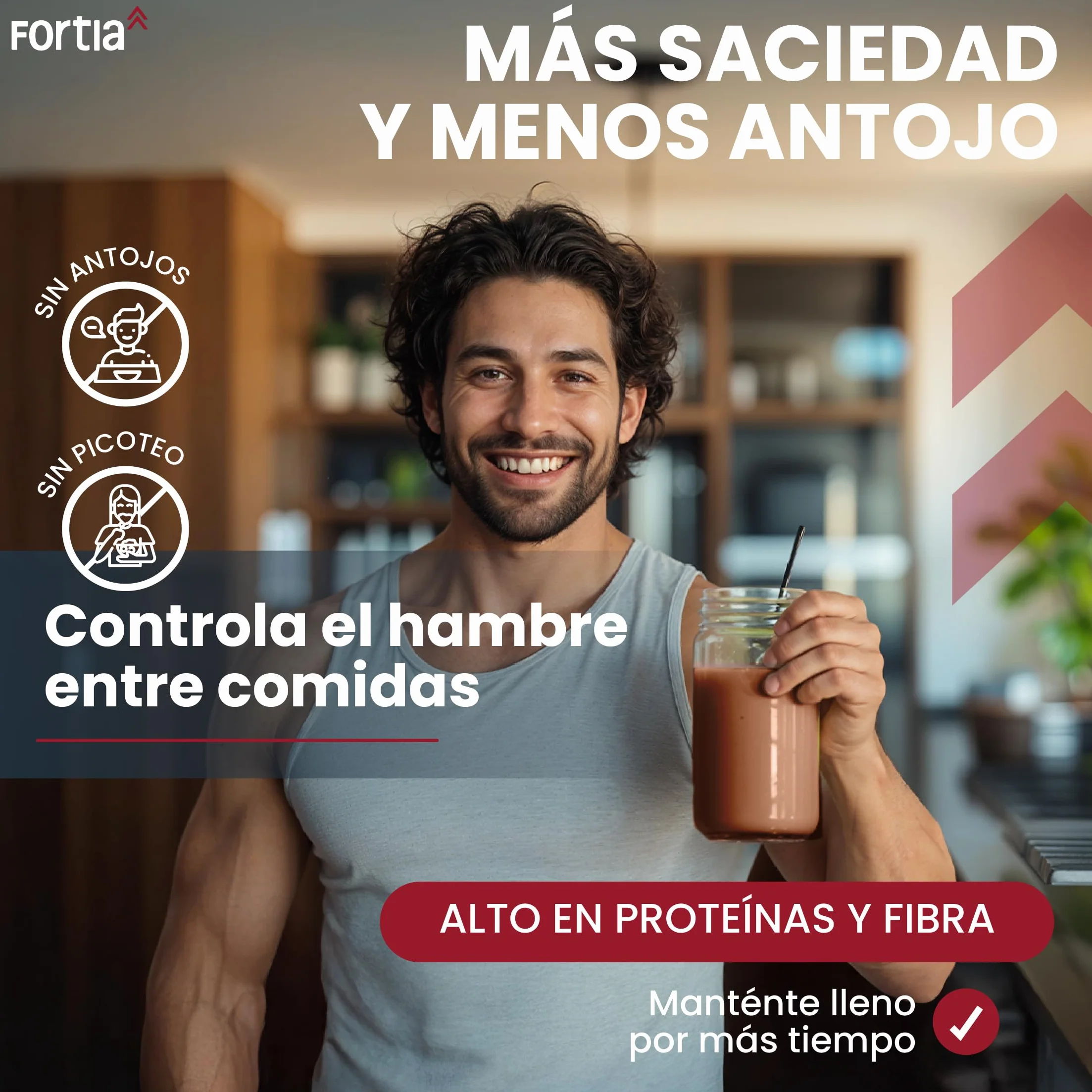 FORTIA Batidos Sustitutivos De Comida Alto En Proteínas Solo 140 Kcal | Batido Sustitutivo Adelgazar Alto En Vitaminas | Batido Saciante | Batido Sin Gluten 920 g Chocolate (920 g, chocolate)