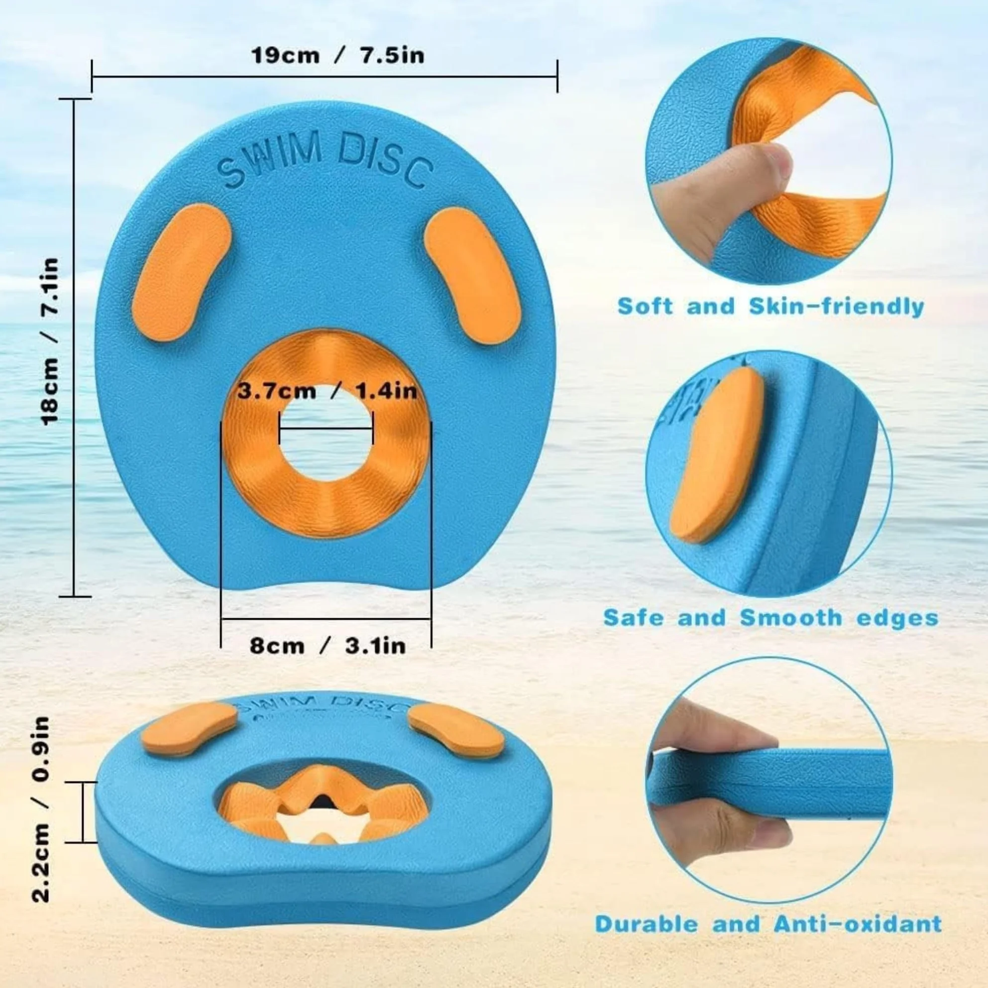 Manguitos Evolutivos Discos para Bebés y Niños - Manguitos de Natación Ajustables de Goma Eva