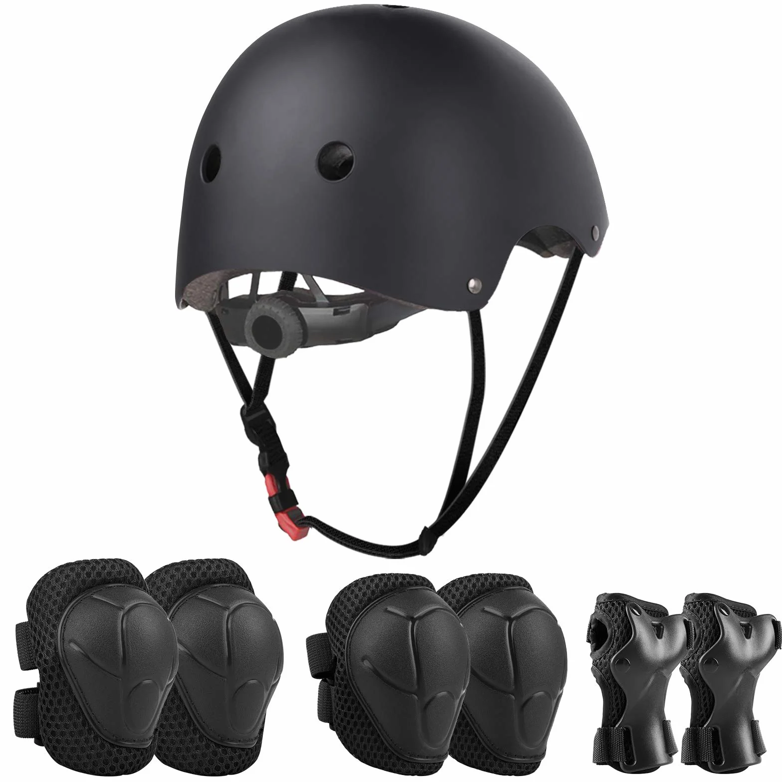 Casco y Protecciones Ajustable Infantiles Set Rodilleras Coderas para Bicicleta Scooter Ciclismo