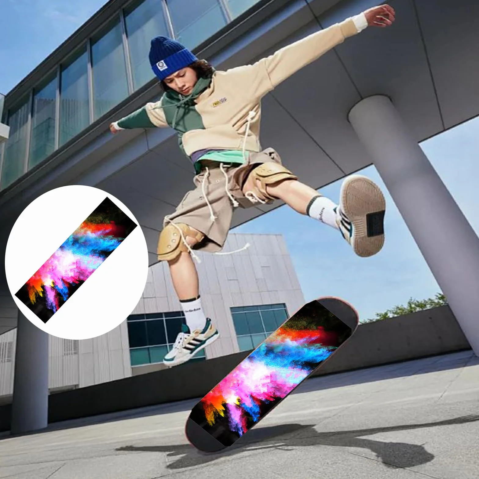 Griptape para Monopatín, Papel de Lija Antideslizante, Alta Resistencia, Accesorios para Longboards