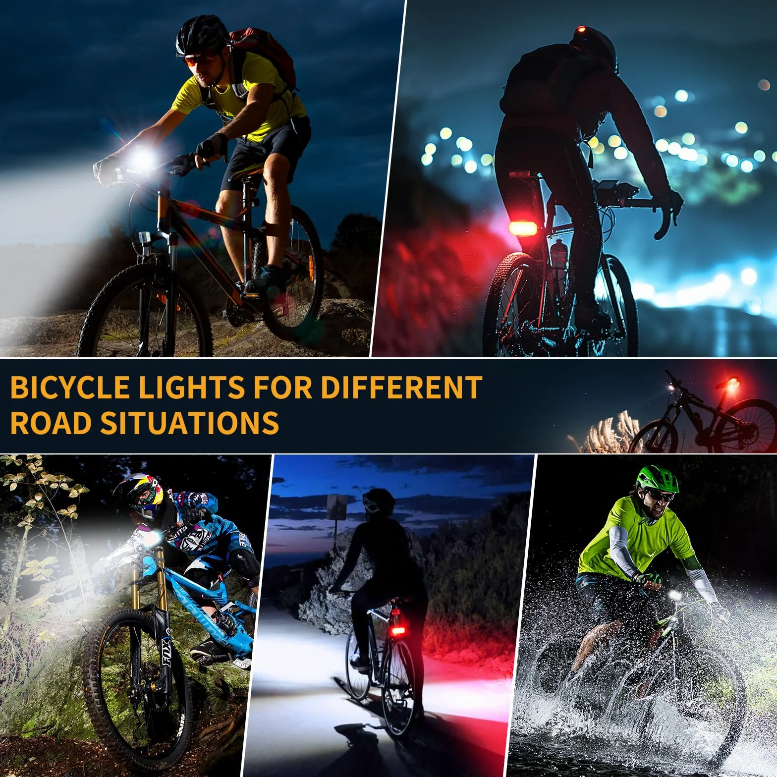 Blendura Luces Bicicleta Delantera y Trasera USB Recargable Luz Bicicleta Carretera Montaña