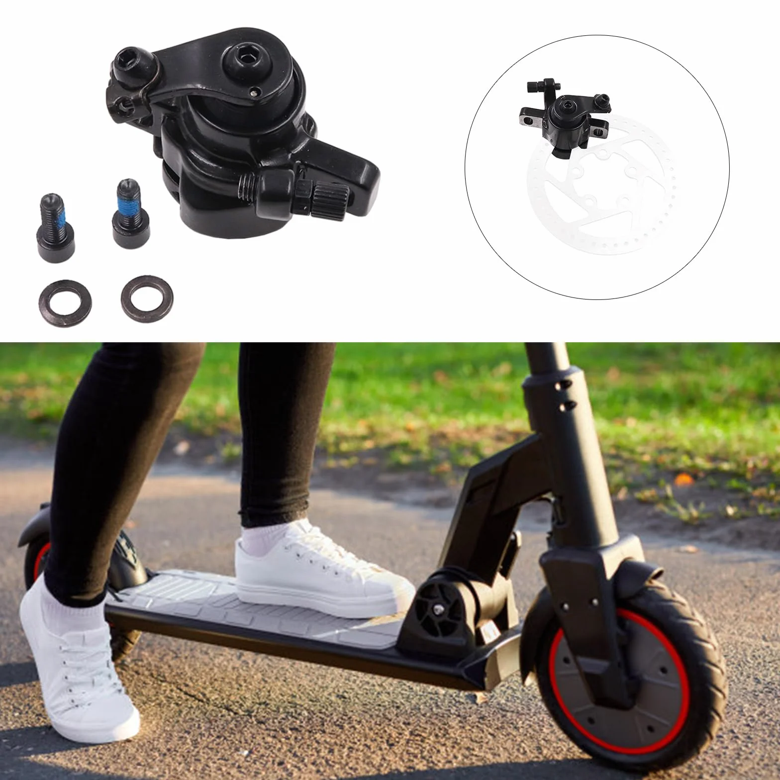 Pinza de freno de disco de aleación de aluminio para scooter eléctrico, lado izquierdo