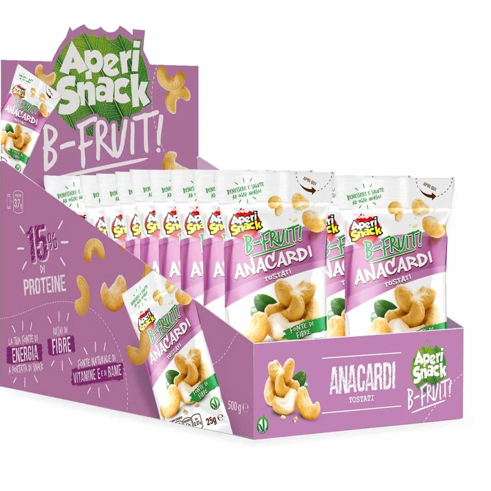 Aperisnack B-Fruit APS02.007 - Estuche para anacardos tostados, 100% natural, 20 paquetes de 25 g