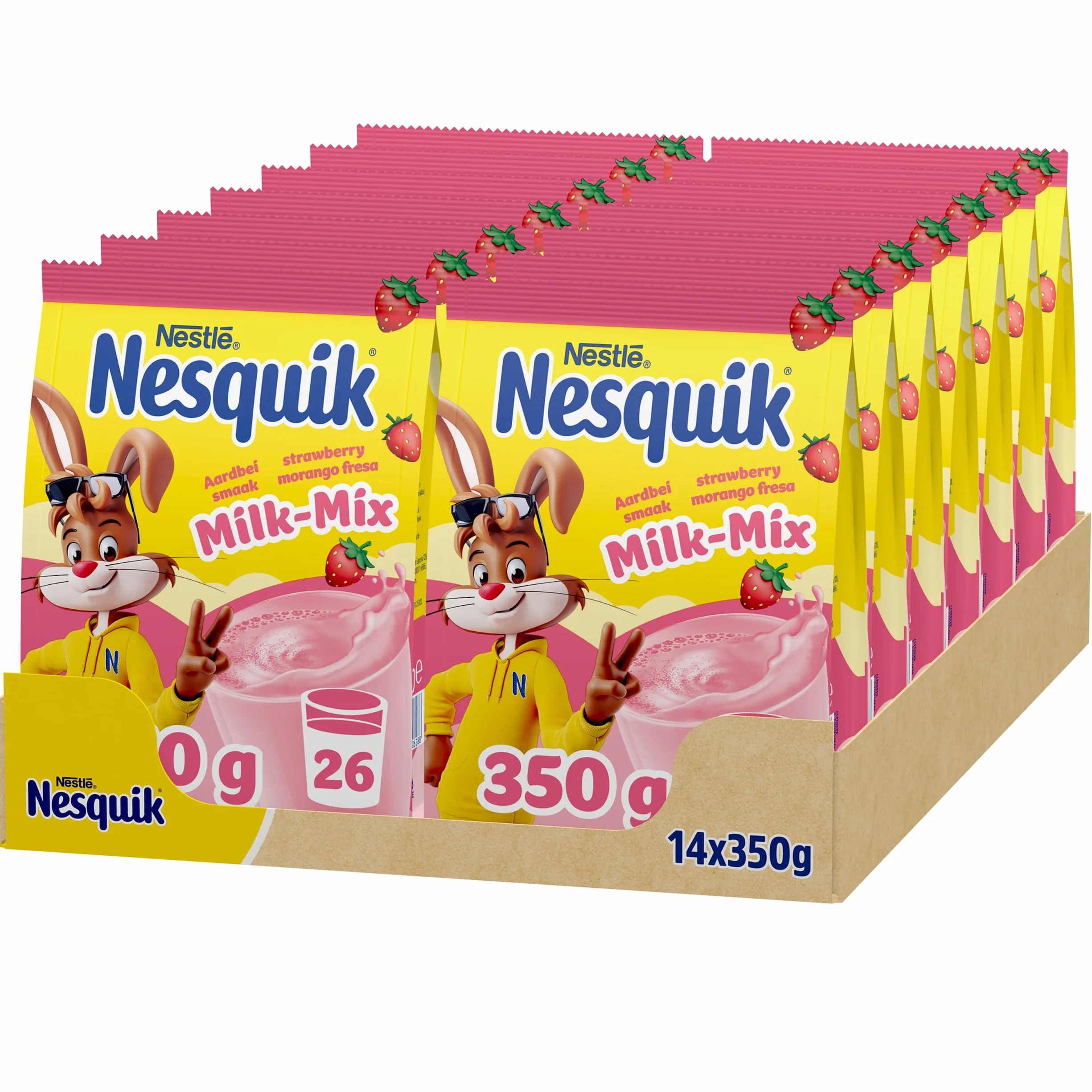 NESQUIK Nestlé Fresa, 14 bolsas de 350 g