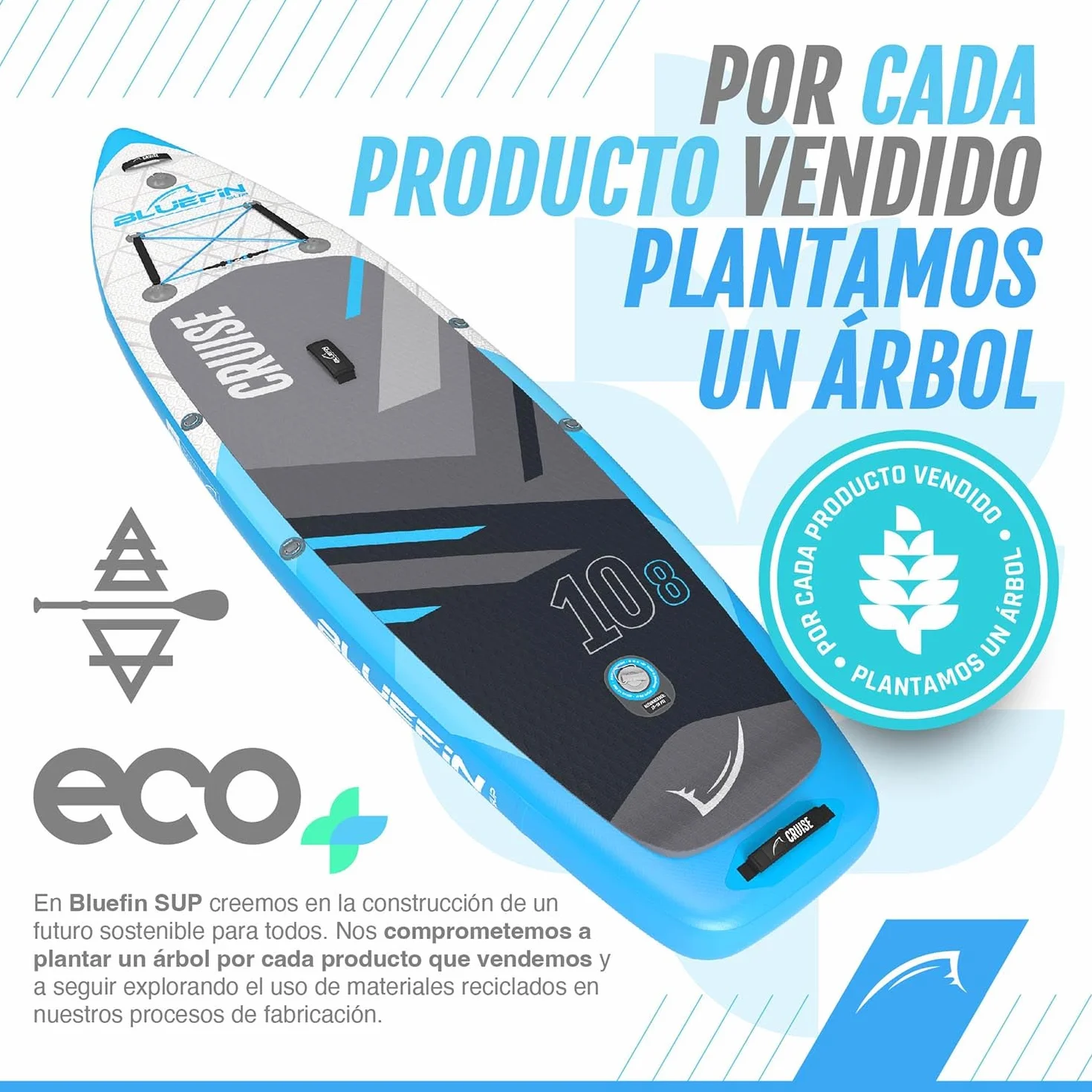 Bluefin SUP Tabla de Paddle Surf Hinchable Cruise 10'8 Adultos Incluye Accesorios