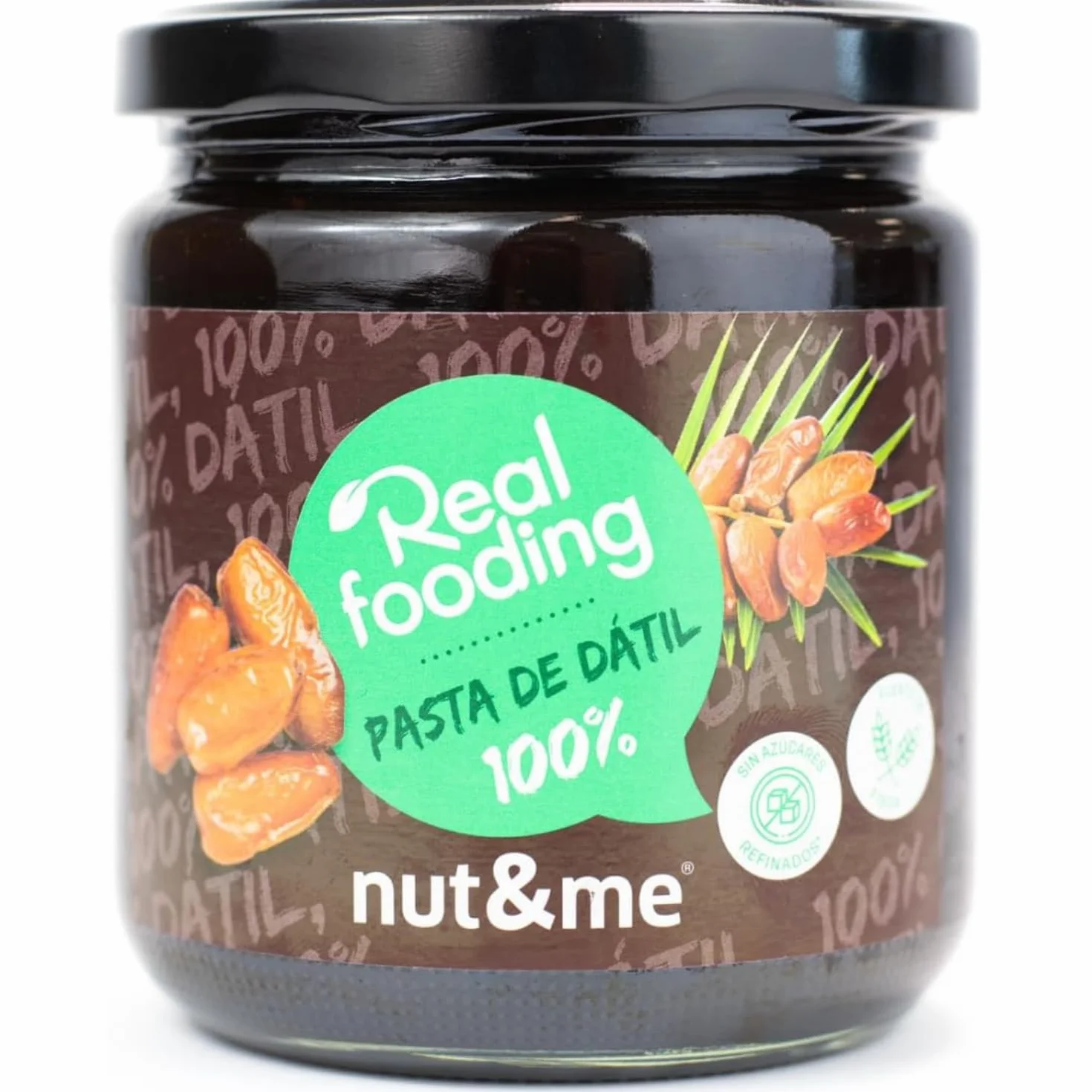 REALFOODING ‎Nut&me - Pasta de dátil REALFOODING 500 gr, Sin Lactosa, Sin Gluten, 100% Dátil