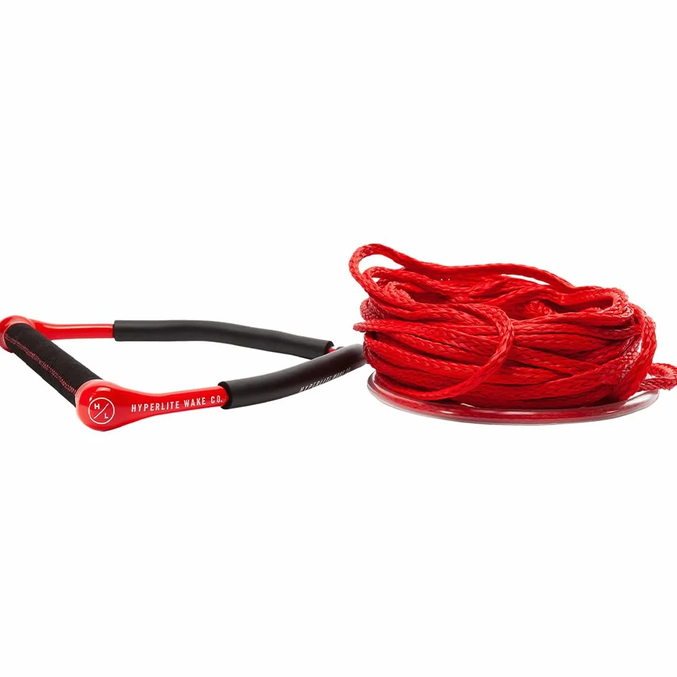 Hyperlite CG Handle 60ft Poly-E Wakeboard Tow Rope Red