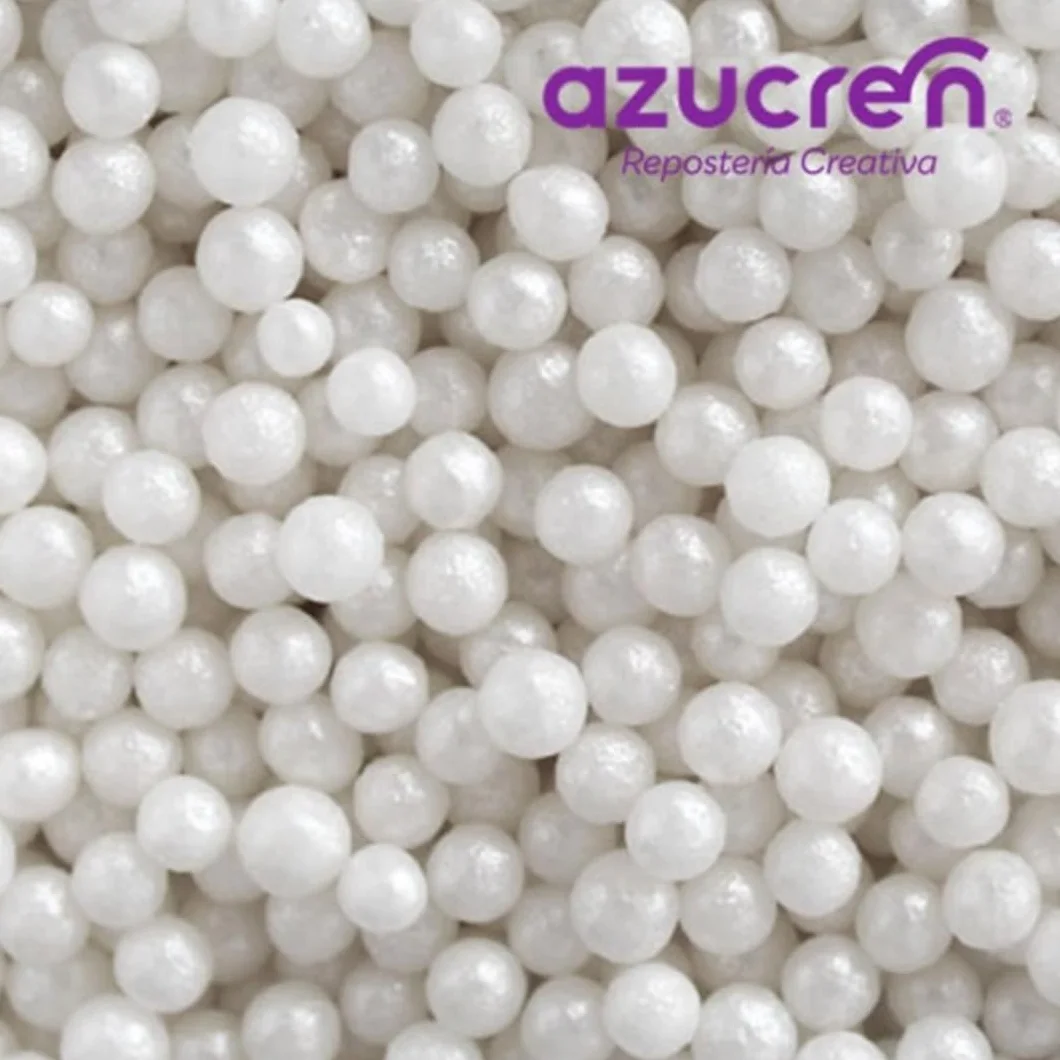 Azucren, Perlas Comestibles, Sprinkles Comestibles, Perfecto para Decorar Tartas, Cupcakes, Galletas y Chocolates, Diametro 4 Milímetros, 90 Gramos (Blanco)