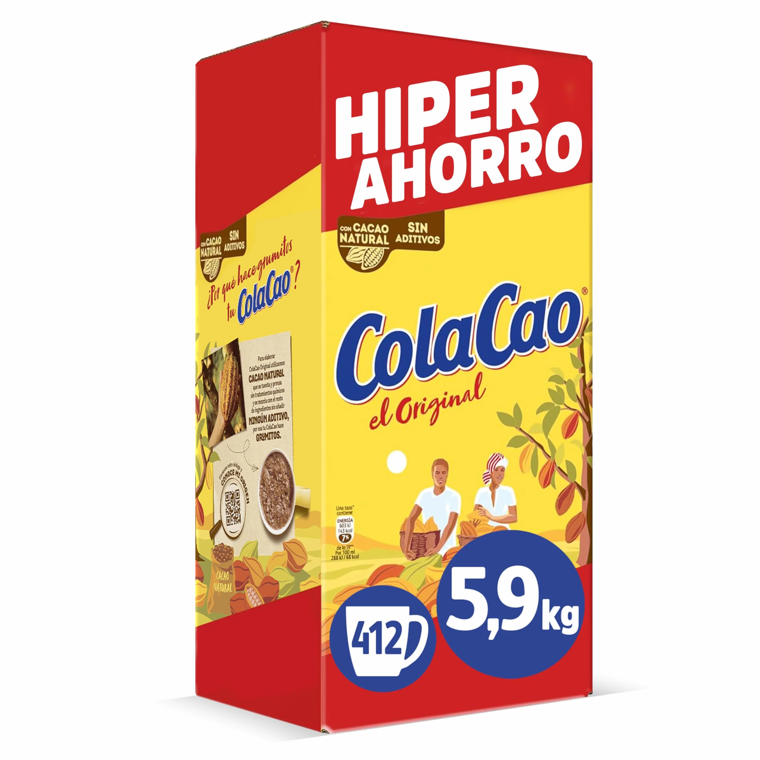 ColaCao Original Cacao Soluble Natural sin Aditivos 5,9 kg