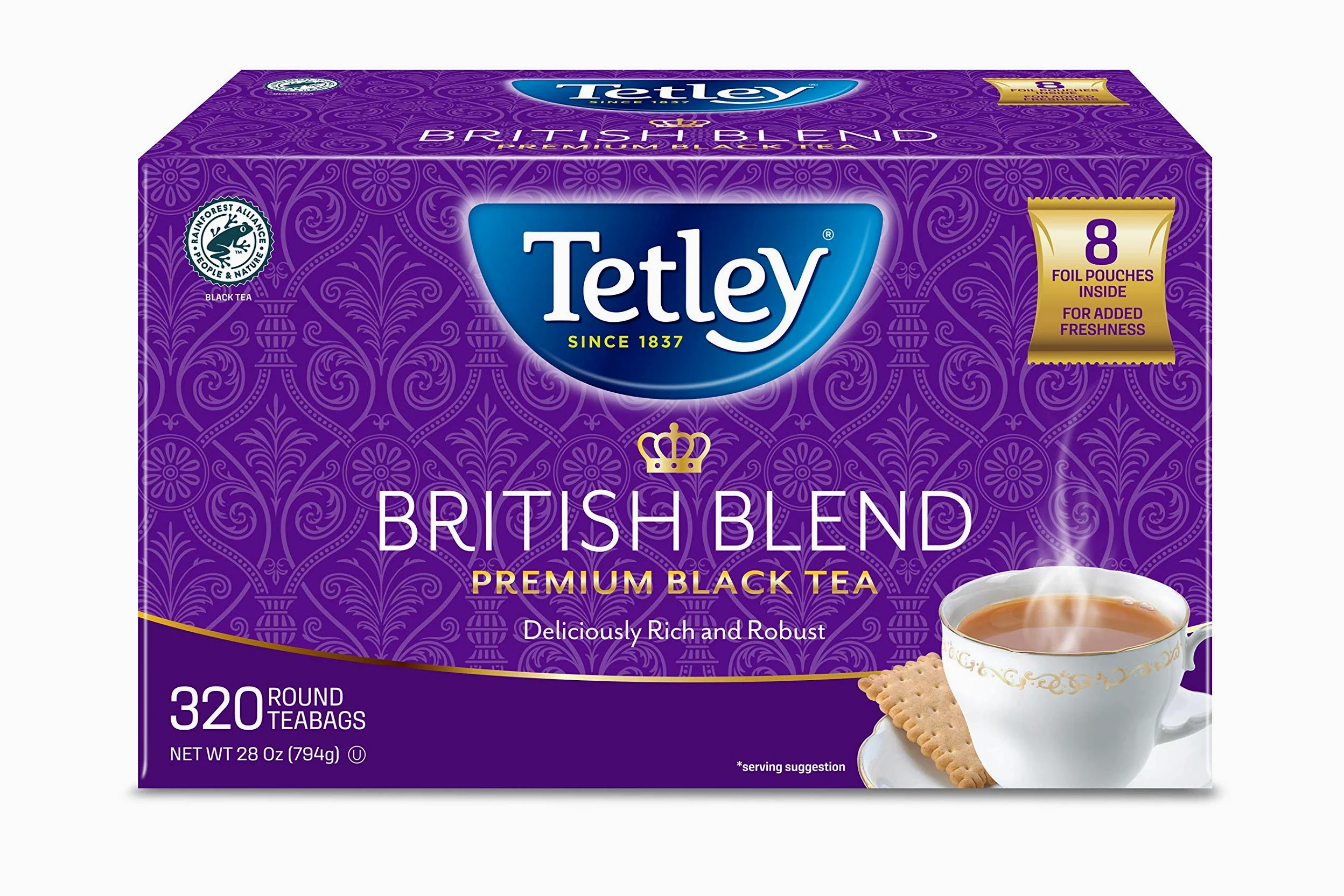 British Blend Premium Black Tea, 320 Tea Bags, Rainforest Alliance Certified