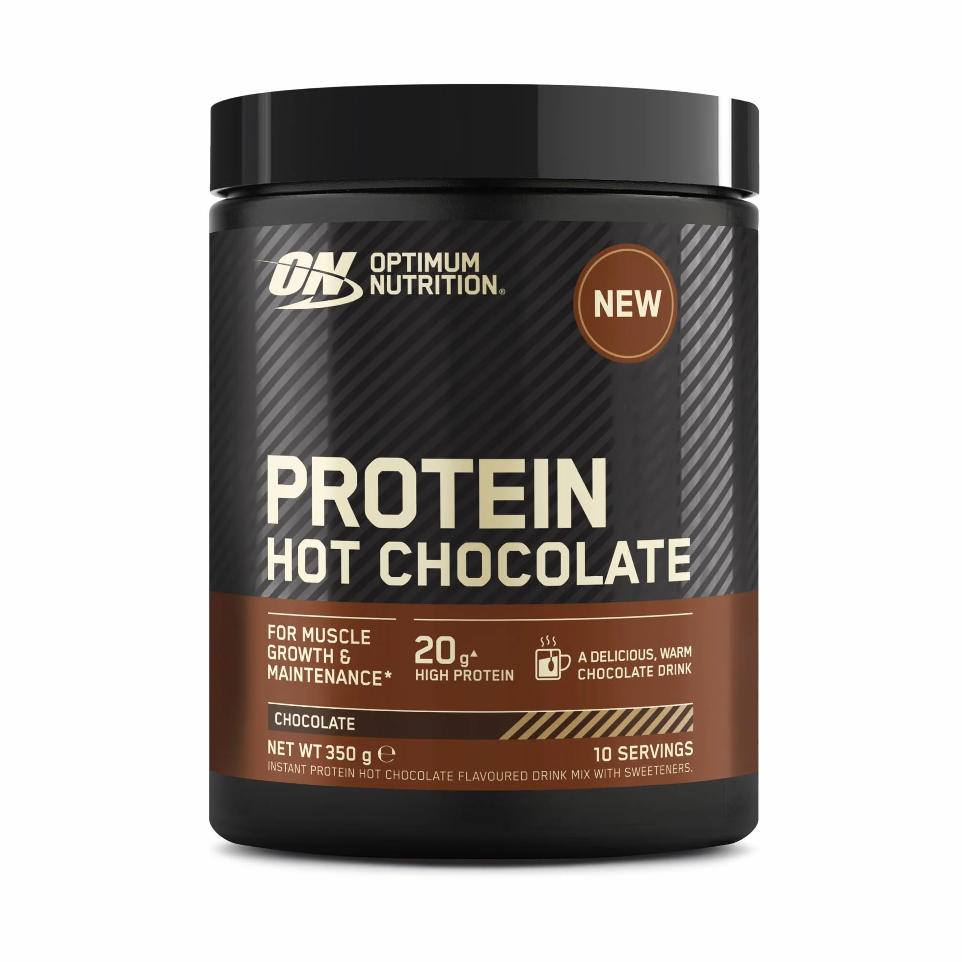 Optimum Nutrition Chocolate Caliente Proteico en Polvo, Sabor Chocolate, 350g, 10 Servicios