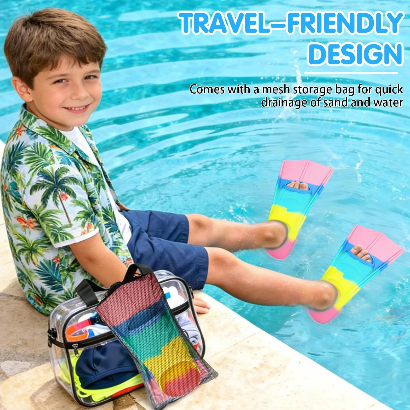 Aletas de natación cortas para niños y adultos, silicona, unisex, buceo principiantes