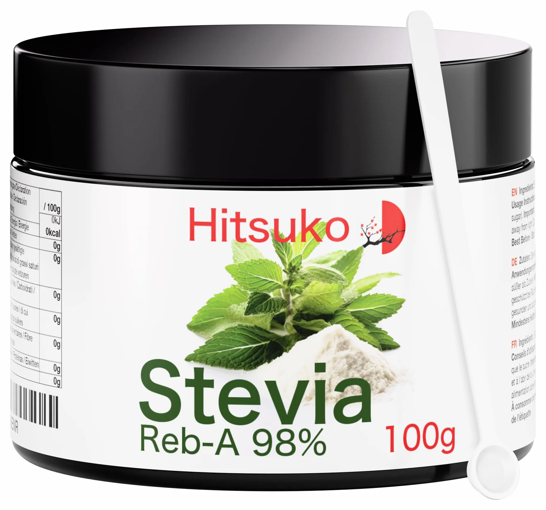 Polvo de Stevia Ultra-Concentrada (100g) | RebA-98 Puro al 98% | 470x Más Dulce que el Azúcar