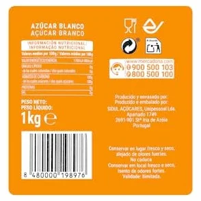 Azúcar blanco Hacendado Paquete 1 kg Pack 2