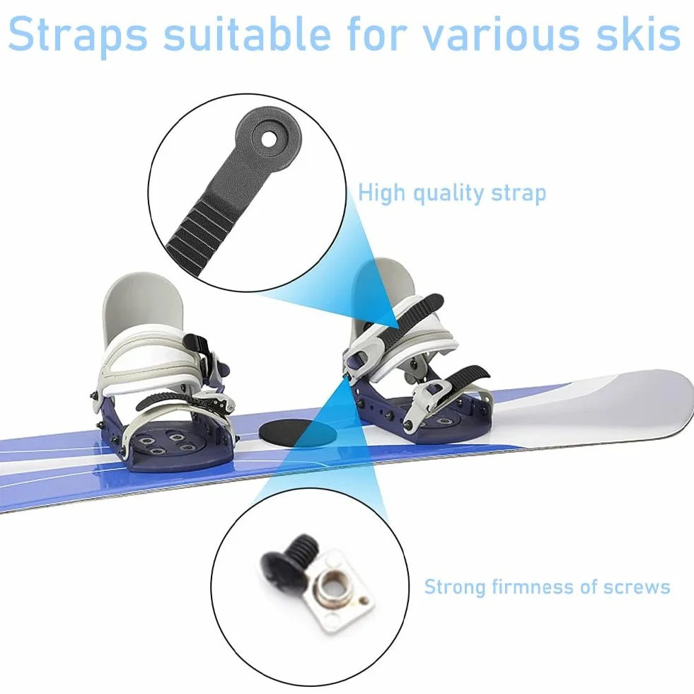 Correas De Tobillo para Snowboard, Repuesto Accesorios Fijación con Correa para Esquís 4 Piezas