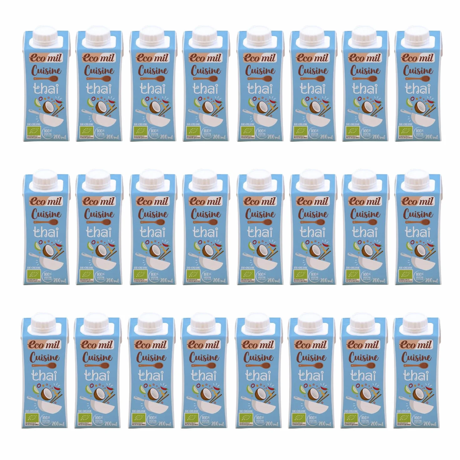 EcoMil Cousine Thai Bio Bebida De Coco Sabor Picante 200ml Pack 24