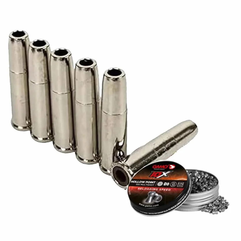 Umarex Legends S25 S40 S60 Kit 6 vainas metálicas + balines acero