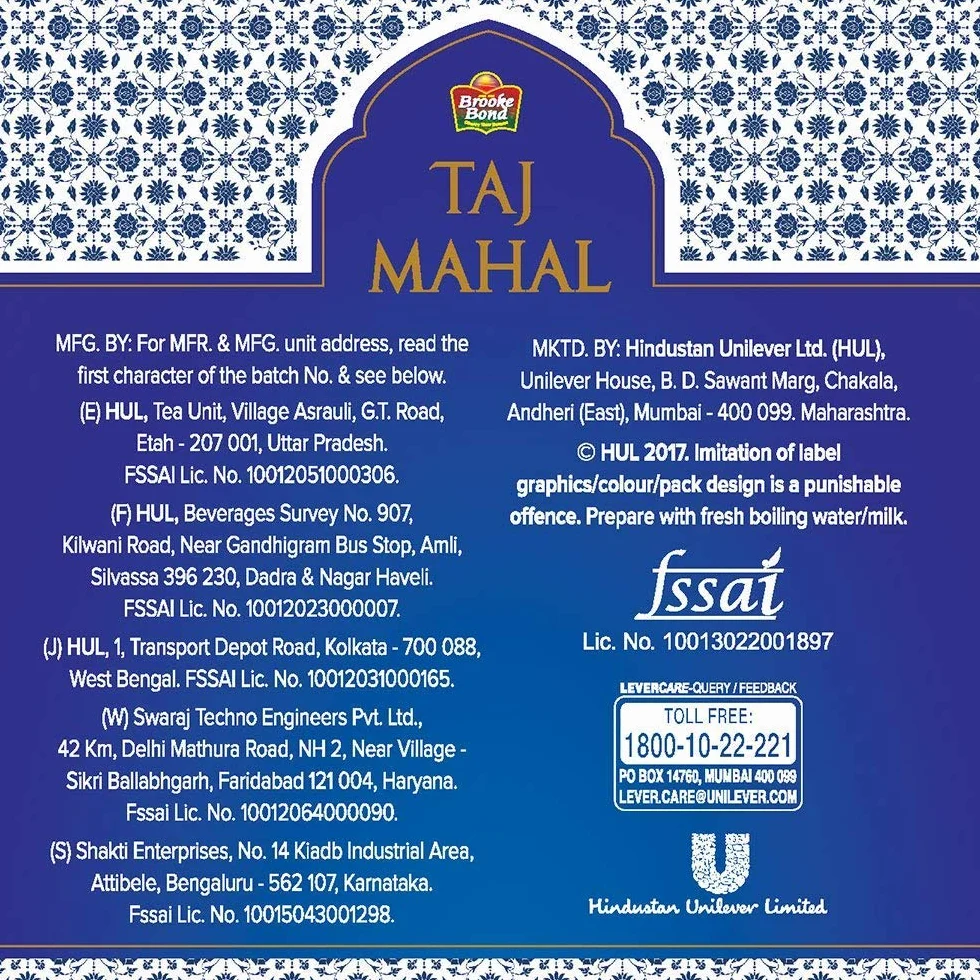 Taj Mahal Tea South, Rich & Flavourful Chai, 500 g (Premium blend)