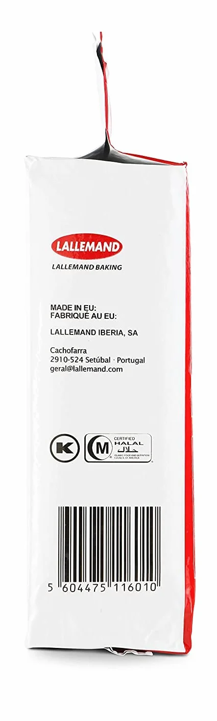 Levadura seca de panadero Lallemand - 500 gramos de Levadura de Panadería en polvo - Vegana y sin soja - Para masa de Pan, Bollos, y Pizza