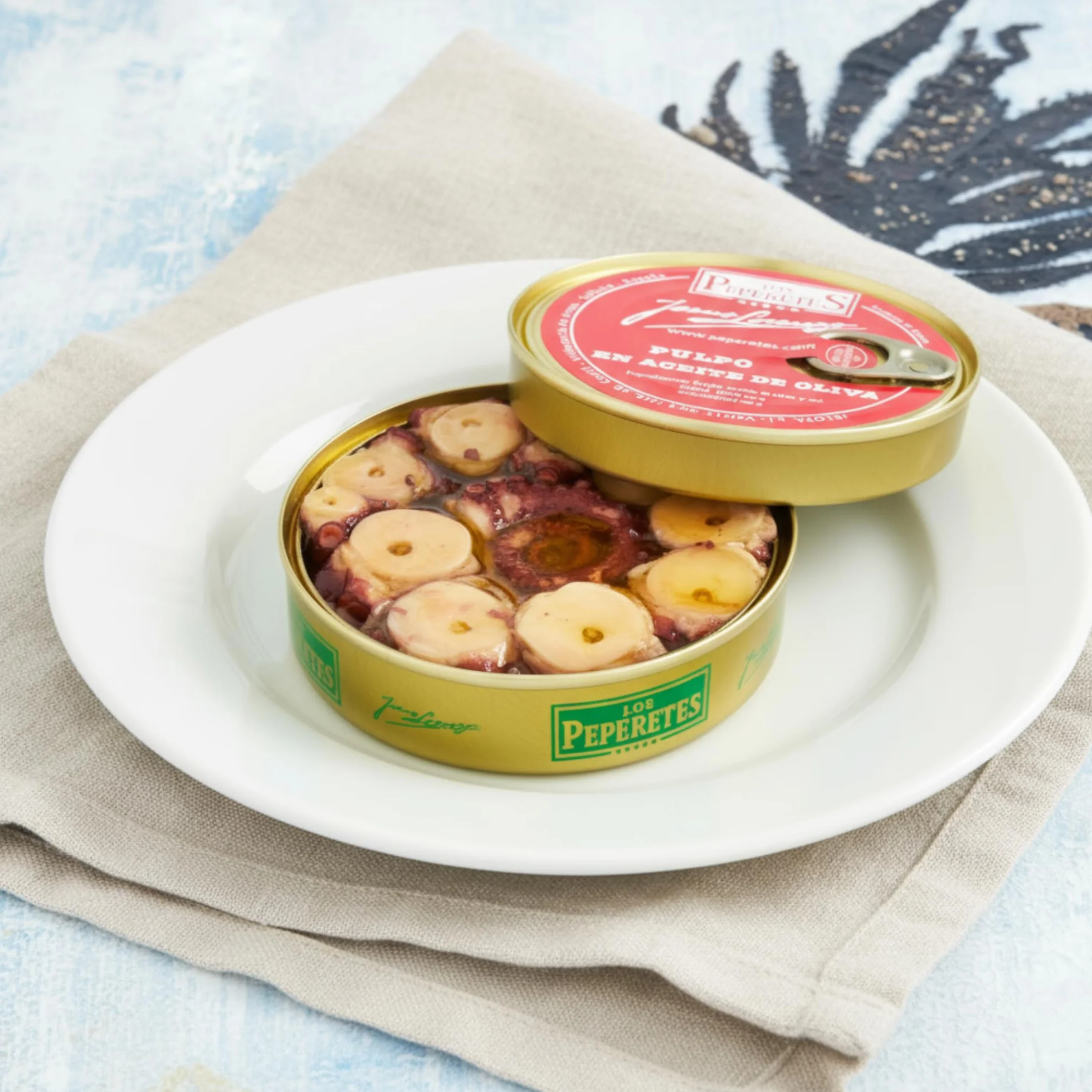 LOS PEPERETES Pulpo en Aceite de Oliva 120 g | Marisco Gallego Gourmet | Conserva Artesanal con Aceite de Oliva Virgen Extra | Pulpo del Atlántico | Sabor Tradicional de Galicia