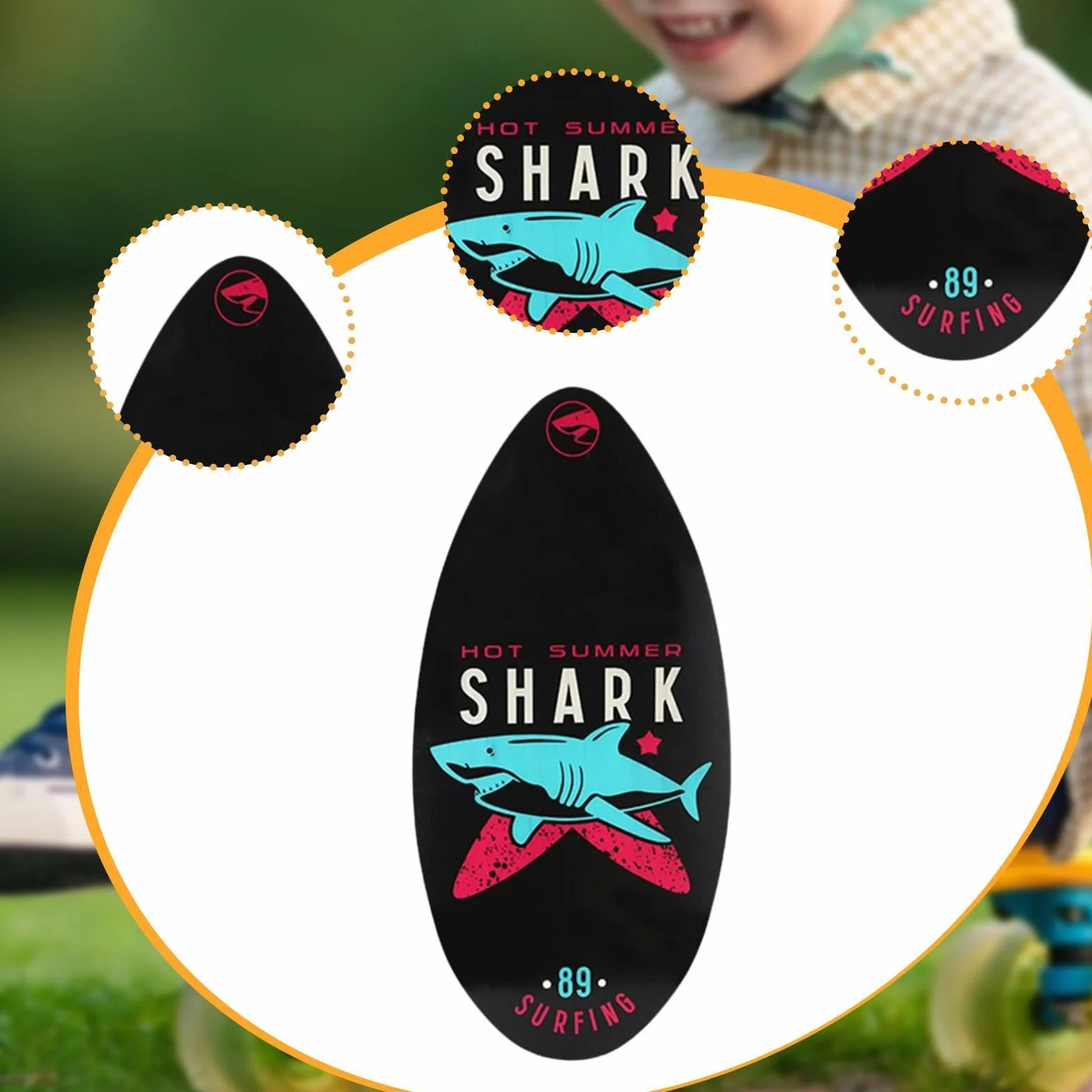 Fenteer Tabla de Skim de Madera Surf Pequeña Juguete Acuático Brillante Playa Niños Principiantes
