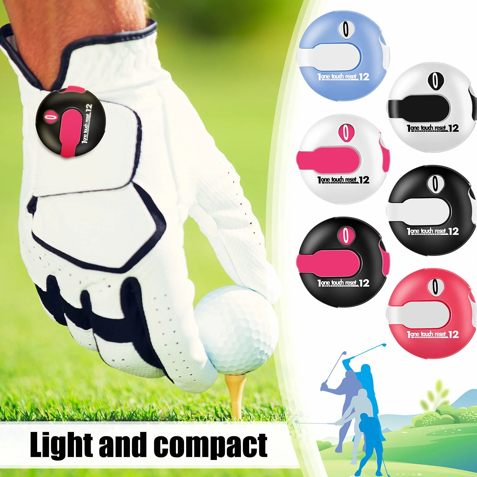 Contador de Puntuación de Golf Mini Clicker 12 Puntos Accesorios Scorekeeper 1.2 Pulg.