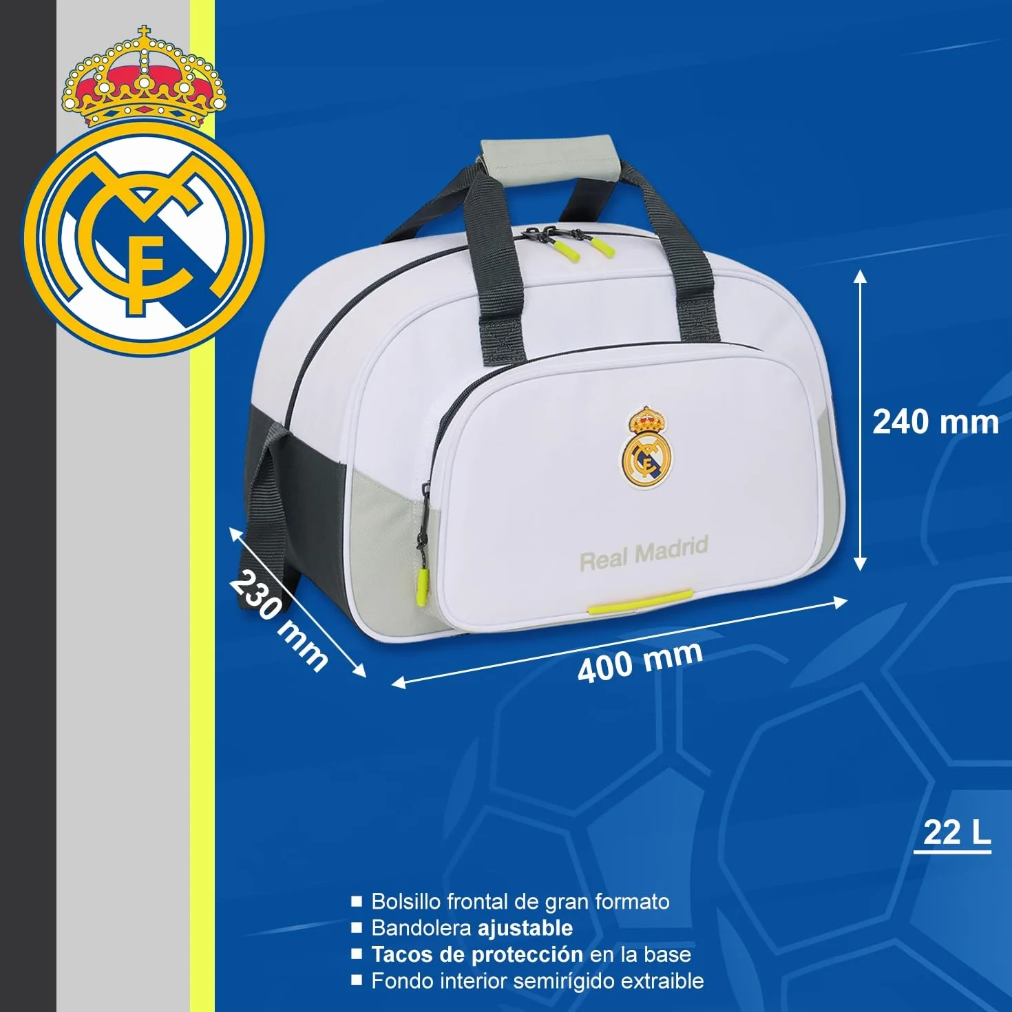 Safta Mochila Real Madrid Gran Capacidad Respaldo Acolchado Licencia Oficial Resistente Unisex niños