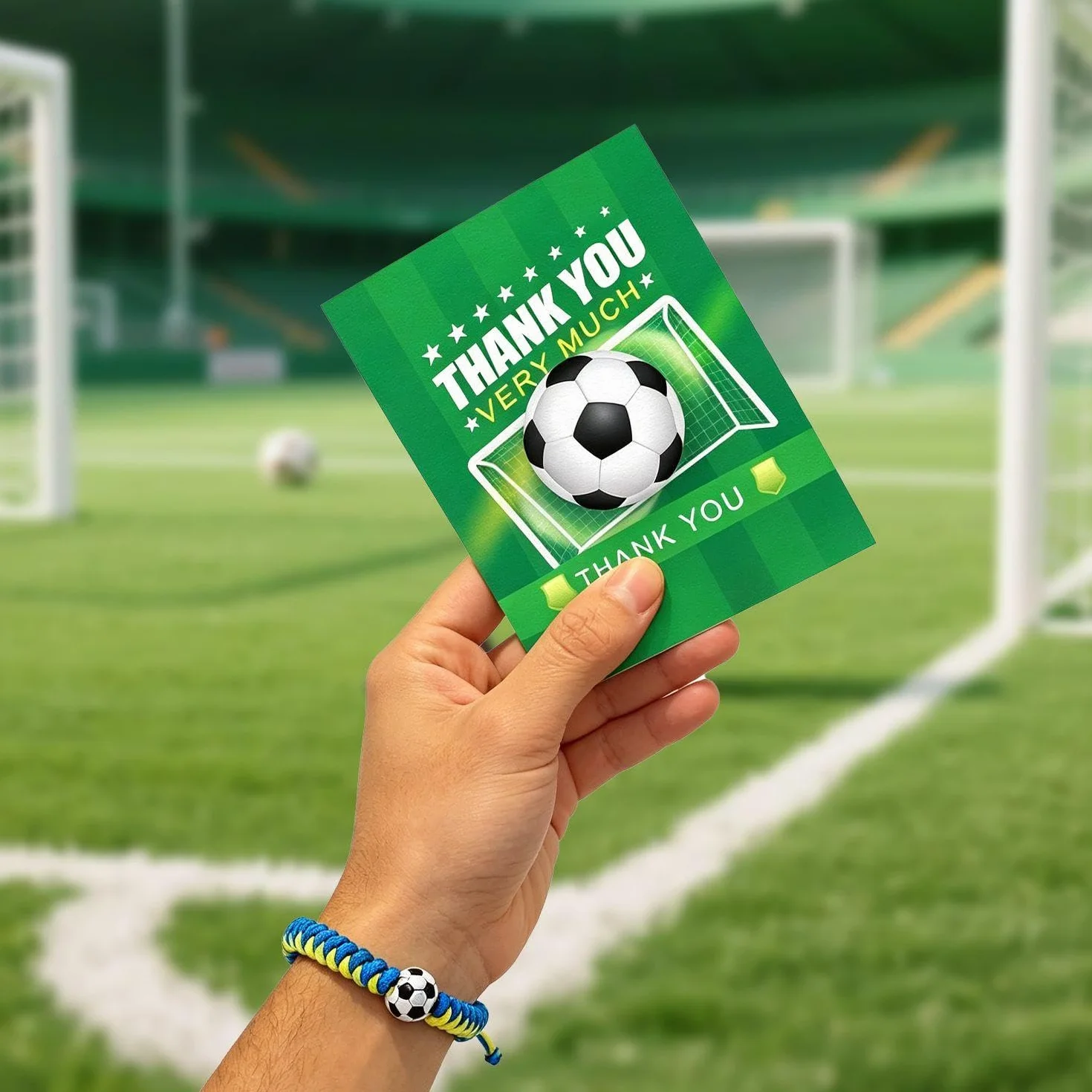 Pulseras De Fútbol Ajustables Trenzadas Niño Recuerdos Copa del Mundo con Tarjeta