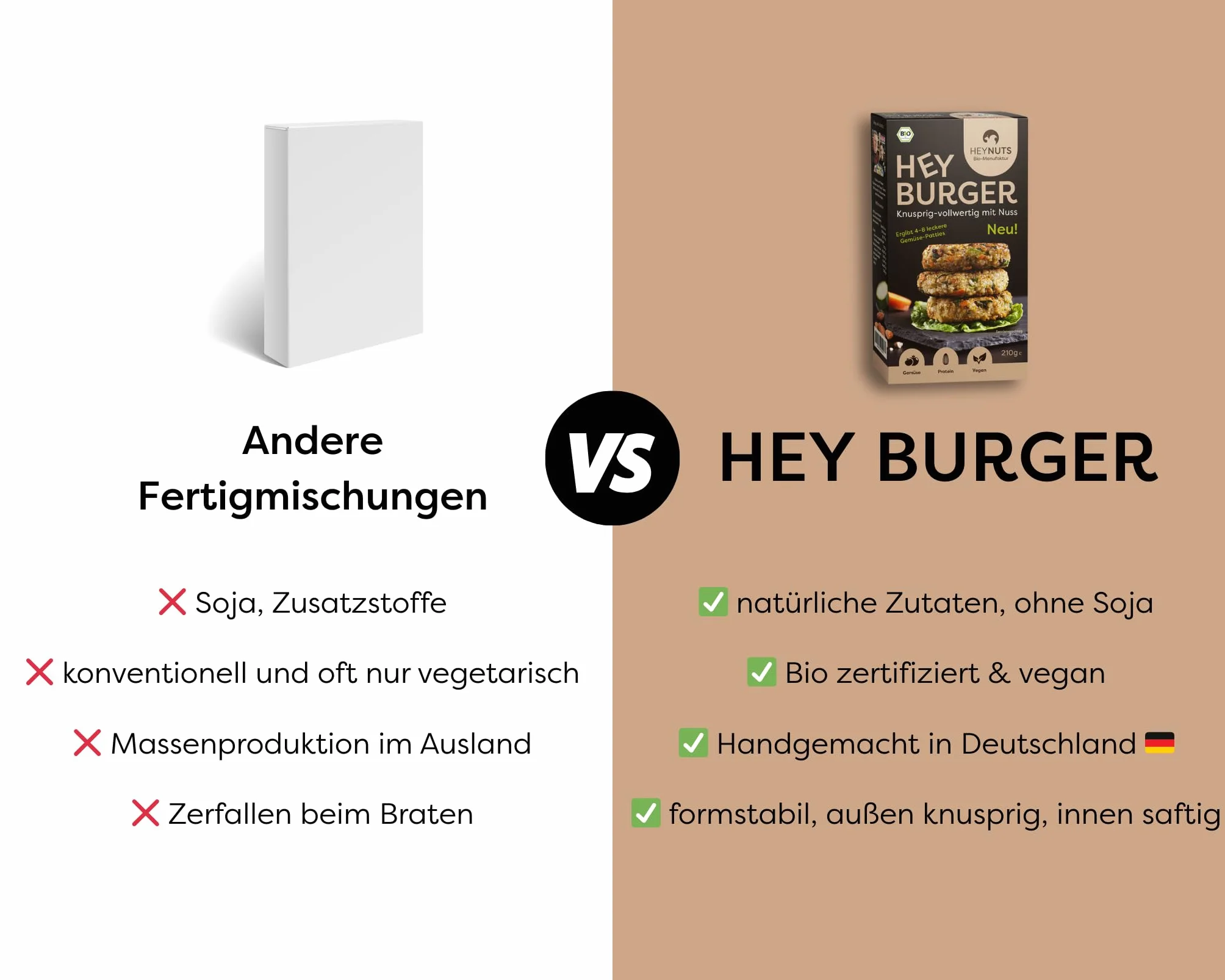 HEYBURGER hamburguesa vegana para verduras, sabor chilli, 100% natural, certificada orgánica, alto contenido de proteínas, fabricación - alto contenido de proteínas, orgánico, sin aditivos, delicioso