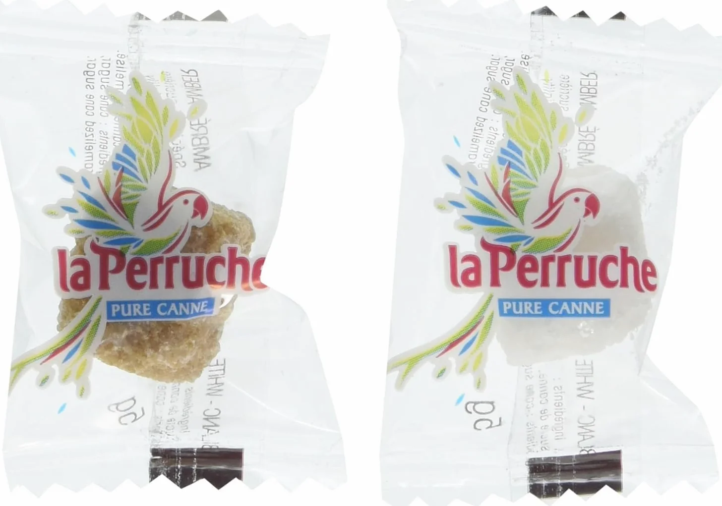 La Perruche | 500 piezas de azúcar blanca y morena envueltas individualmente - 2,5 kilos